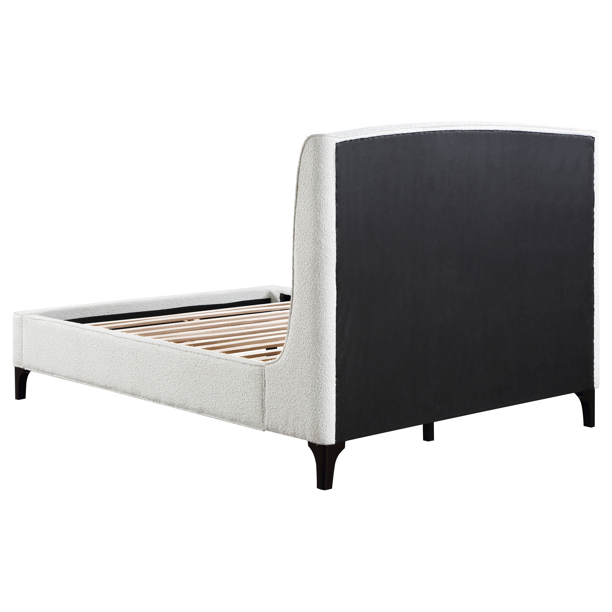 Mosby Upholstered Queen Wingback Bed Snow — view 7