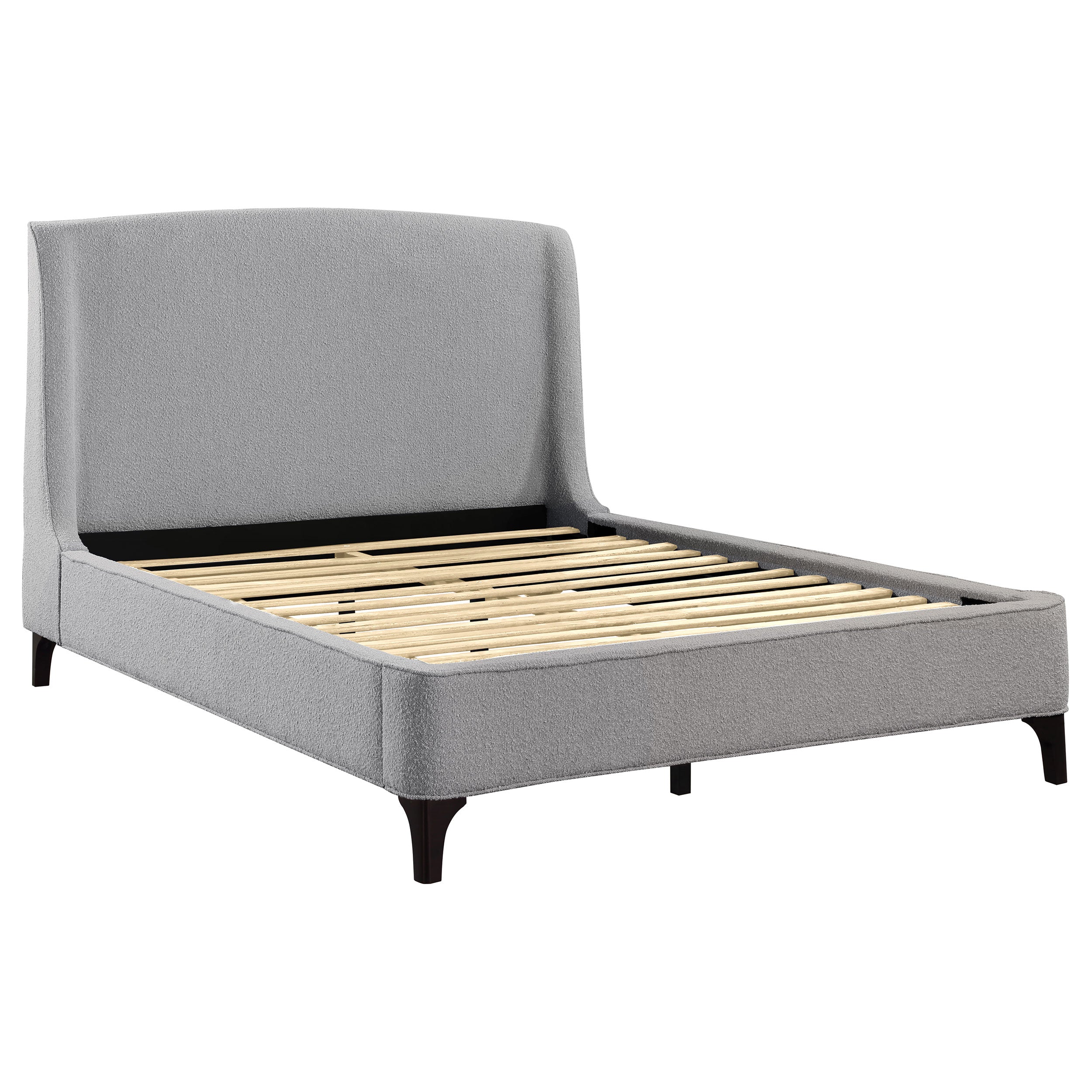 Mosby Upholstered Queen Wingback Bed Grey — view 1