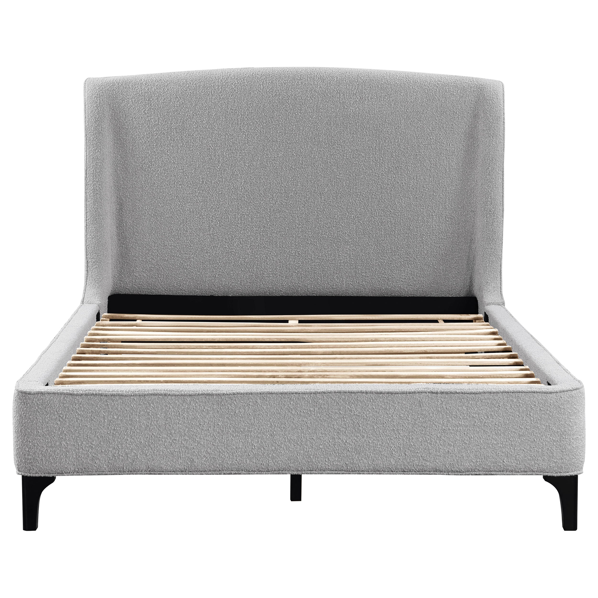 Mosby Upholstered Queen Wingback Bed Grey — view 4