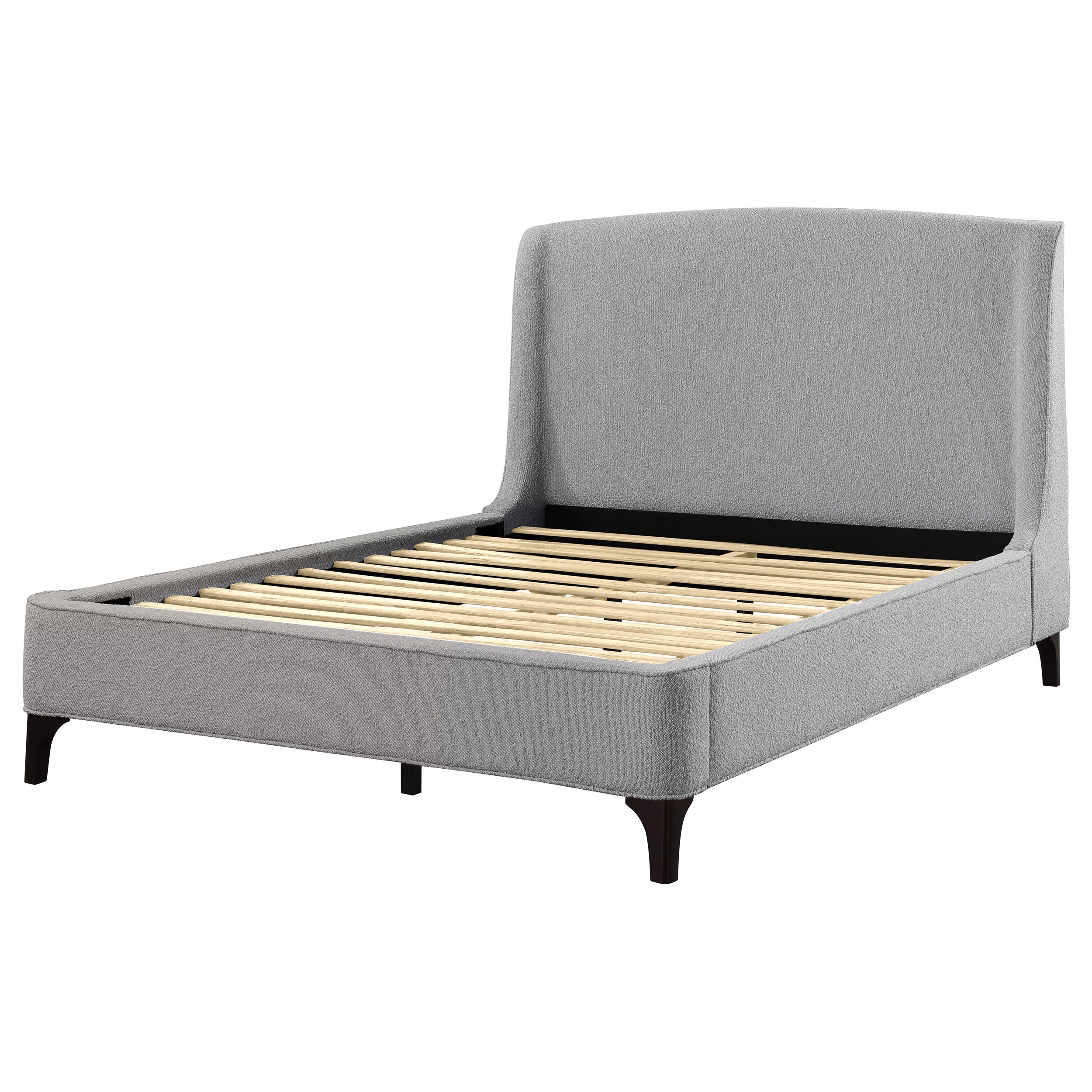 Mosby Upholstered Queen Wingback Bed Grey — view 5
