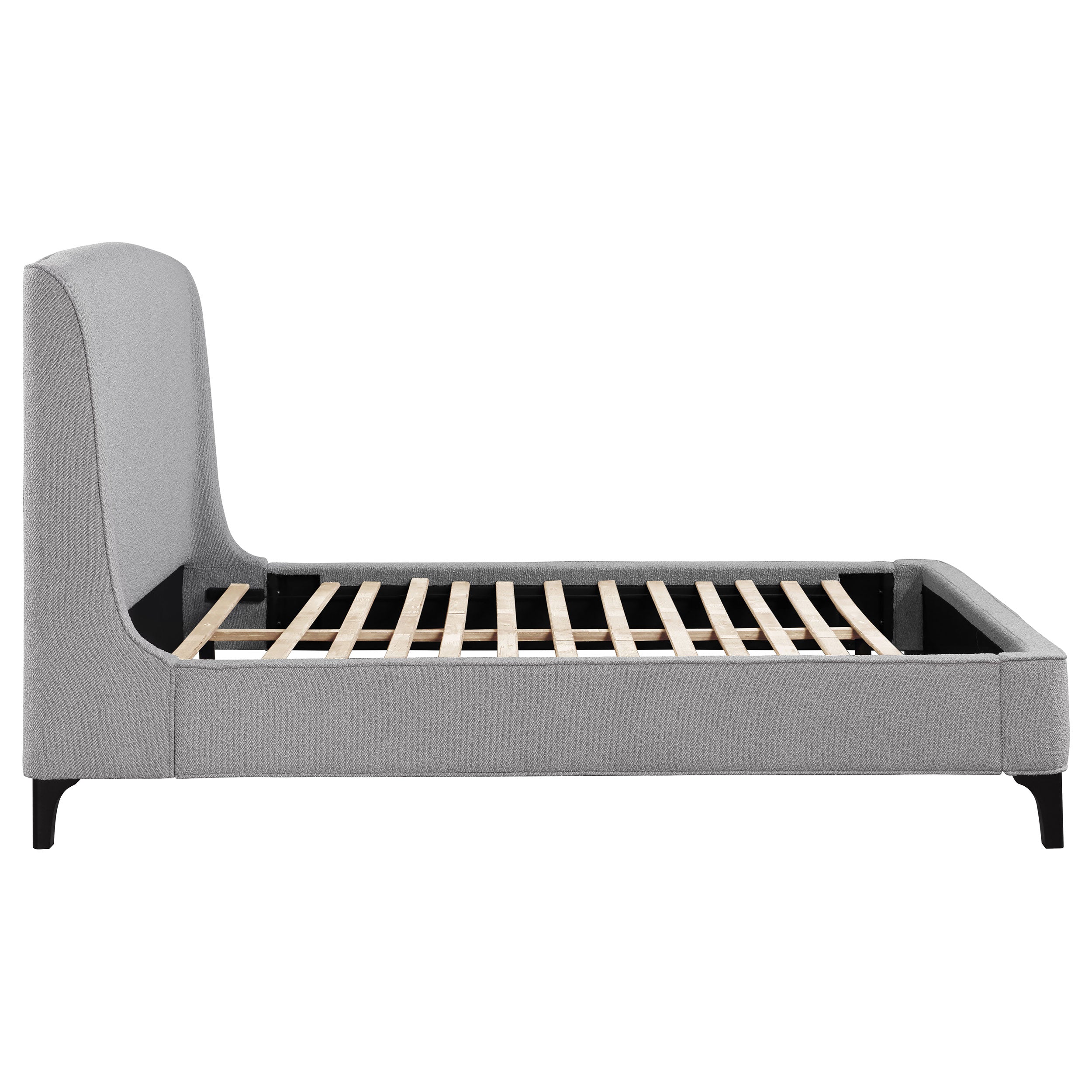 Mosby Upholstered Queen Wingback Bed Grey — view 10