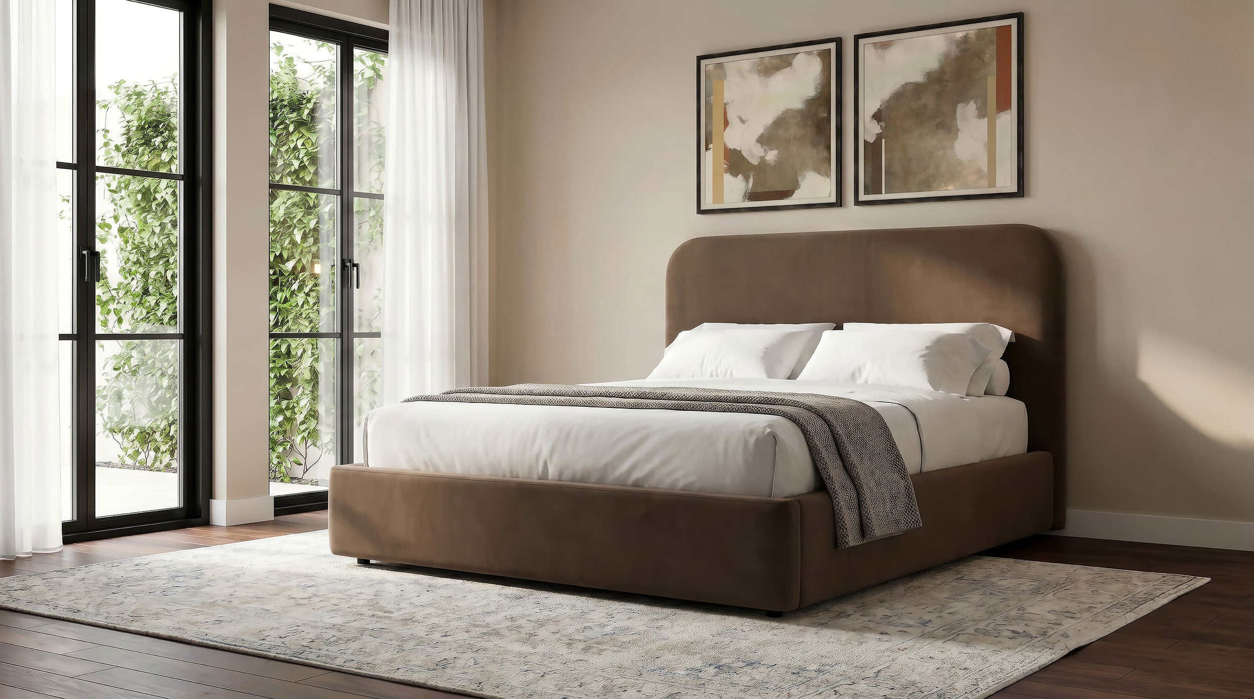 Anders Upholstered Full Storage Lift Platform Bed Chocolate — view 2