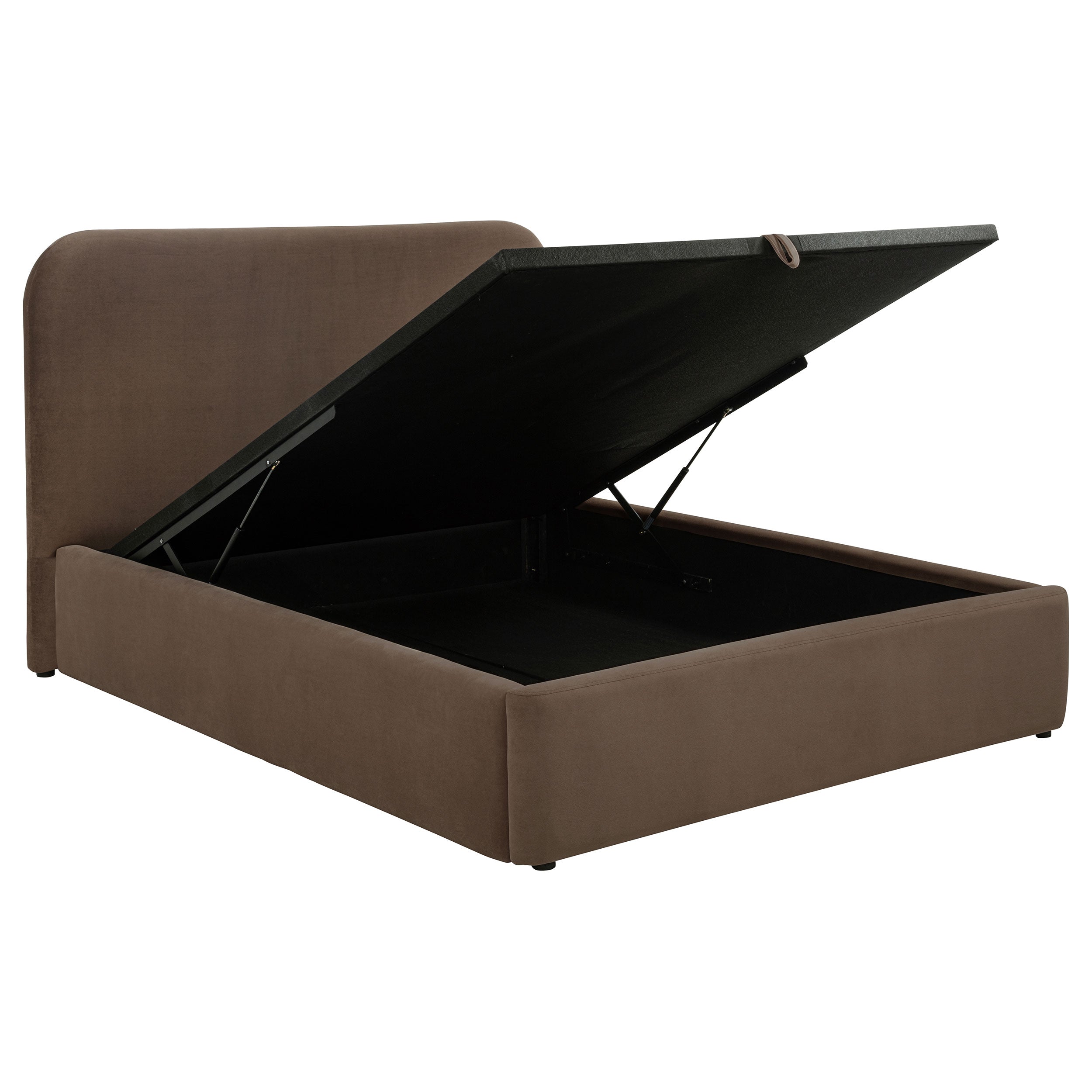Anders Upholstered Queen Storage Lift Platform Bed Chocolate — view 1