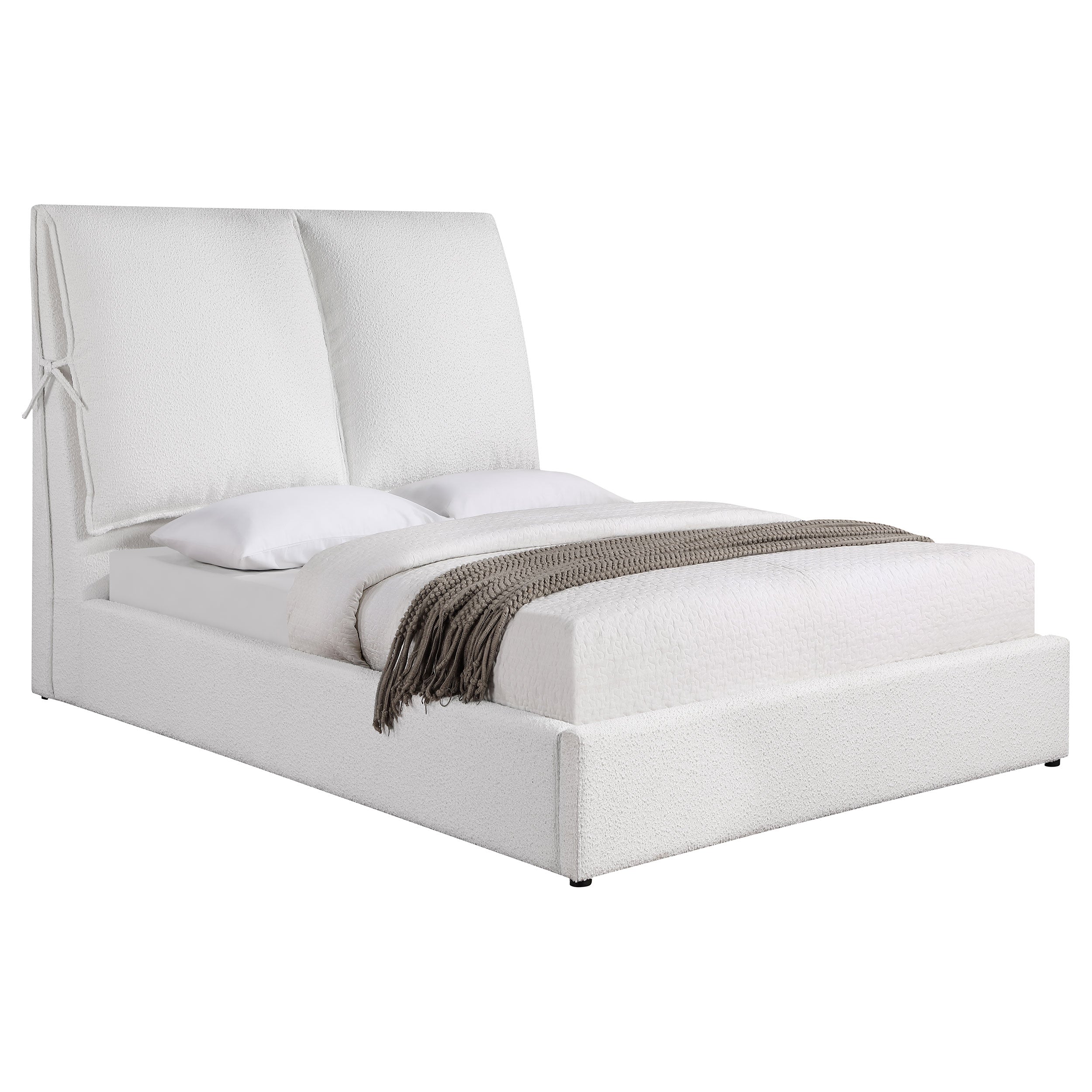 Gwendoline Upholstered Queen Panel Bed White — view 3