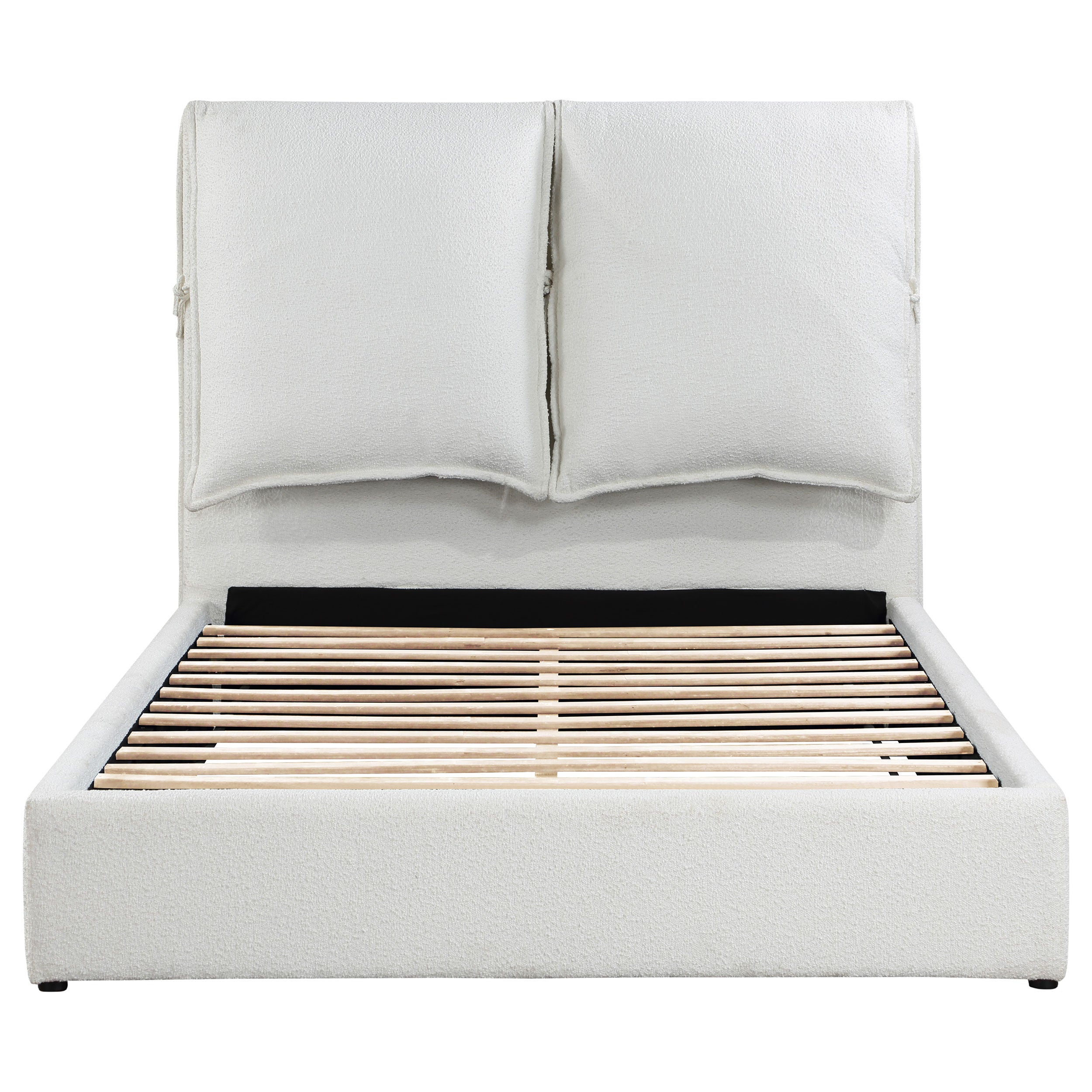 Gwendoline Upholstered Queen Panel Bed White — view 4