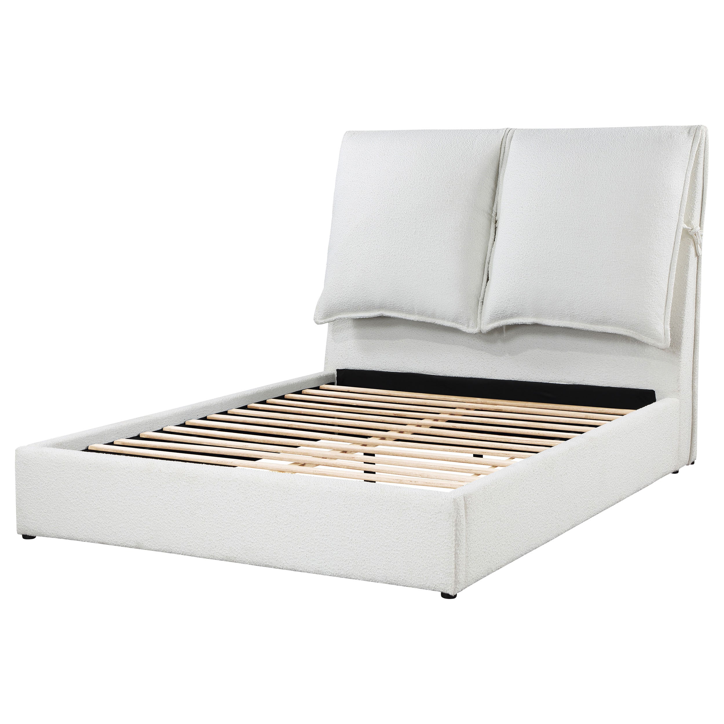 Gwendoline Upholstered Queen Panel Bed White — view 5