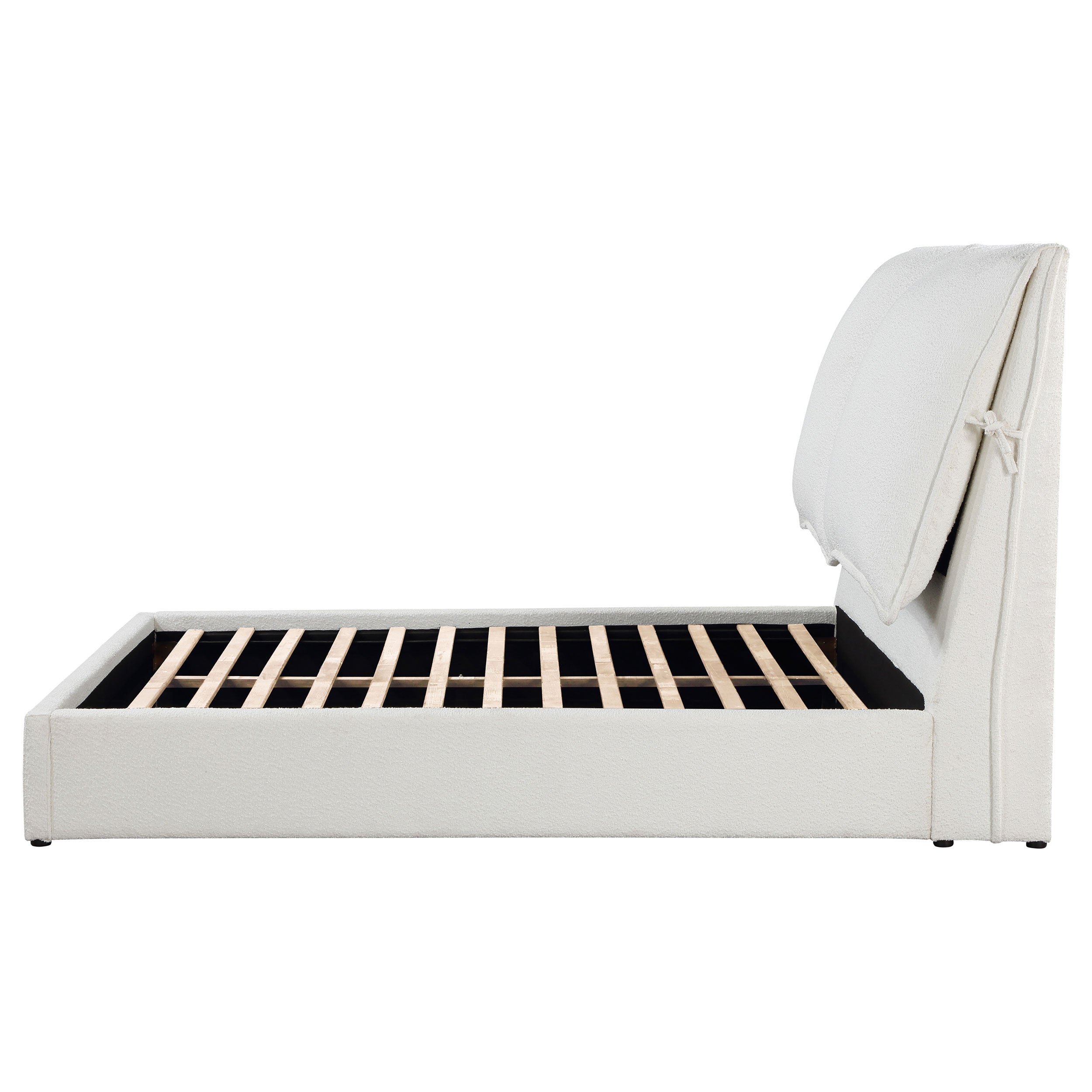 Gwendoline Upholstered Queen Panel Bed White — view 6
