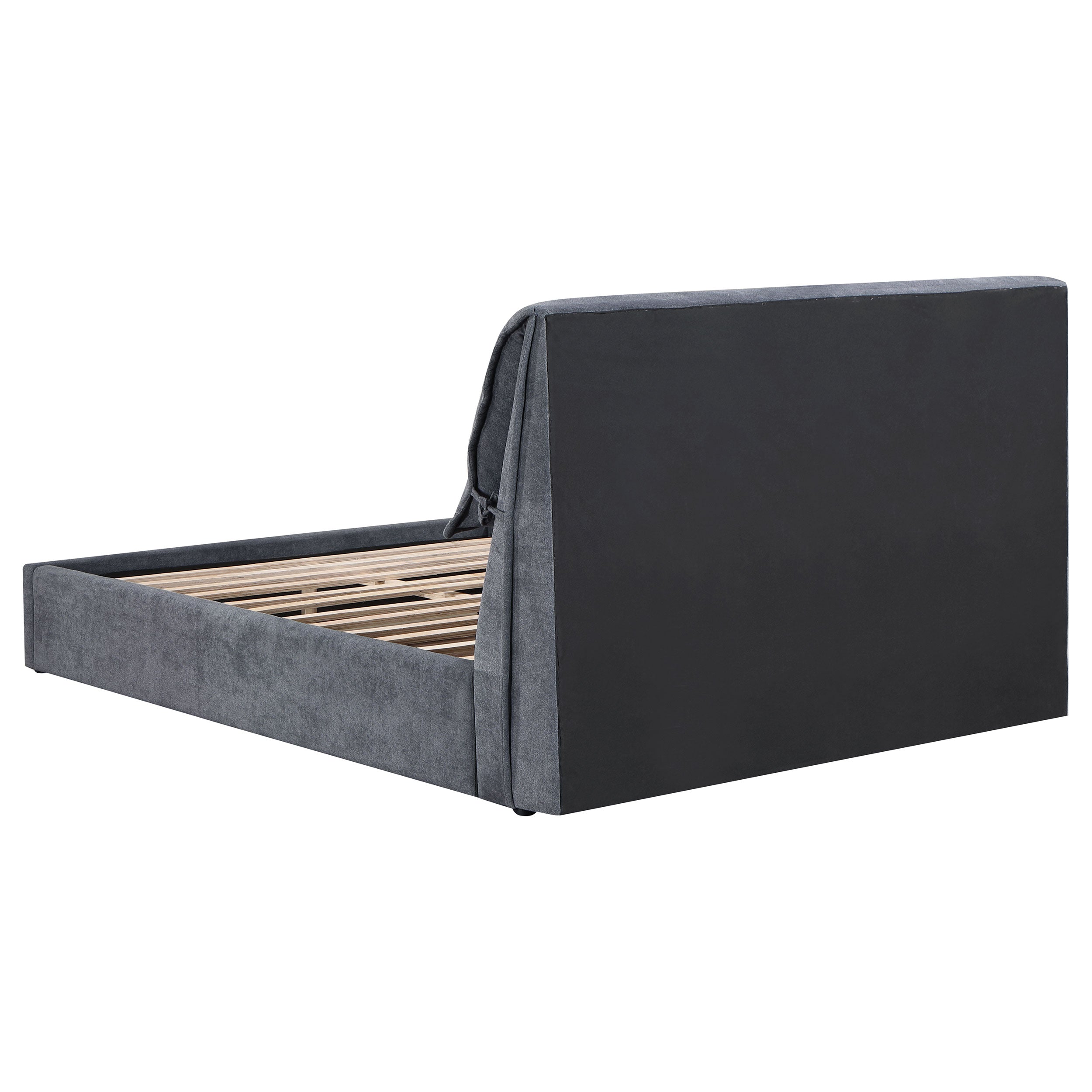 Laurel Upholstered Queen Panel Bed Dark Grey — view 5
