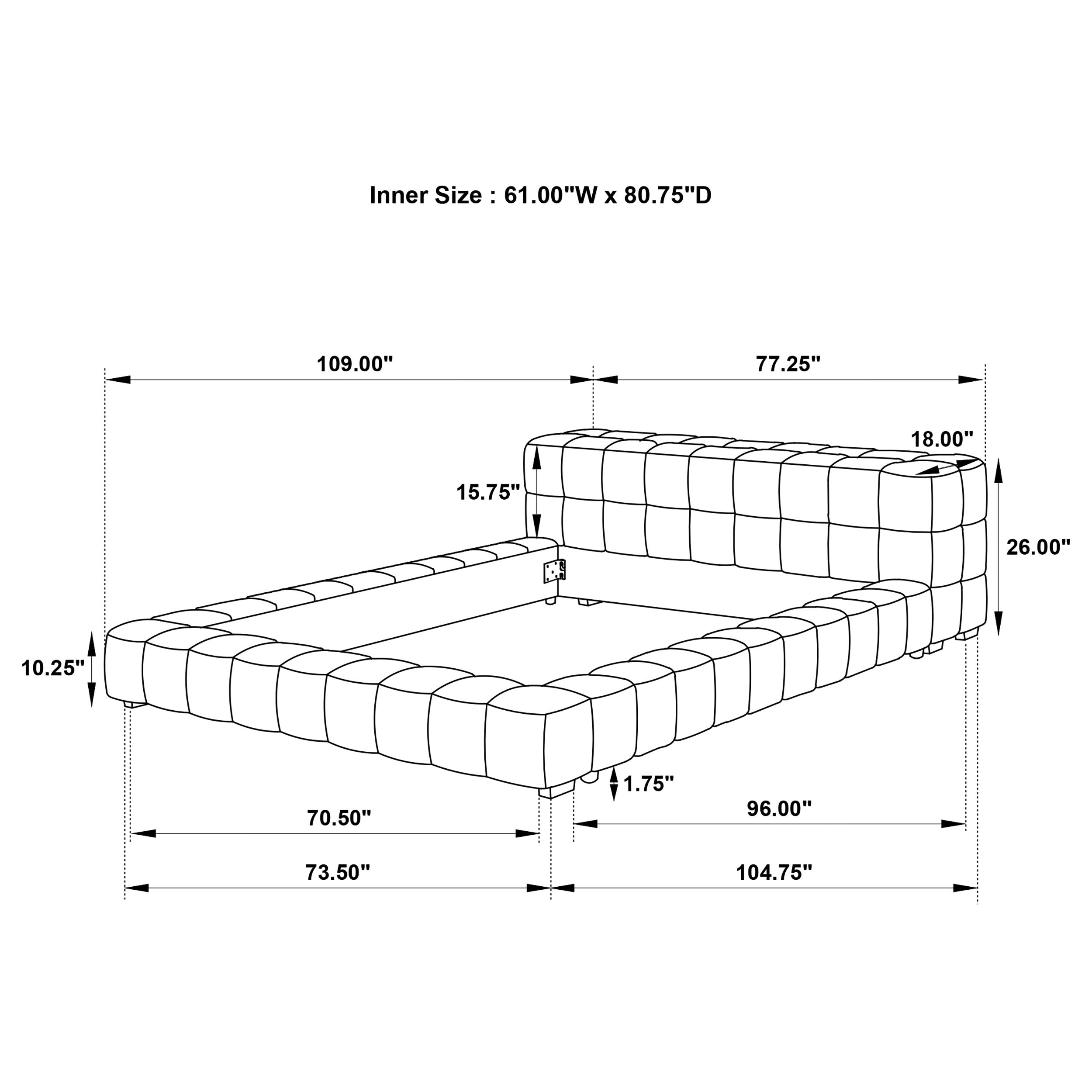 Trinity Upholstered Queen Platform Bed Green — view 6