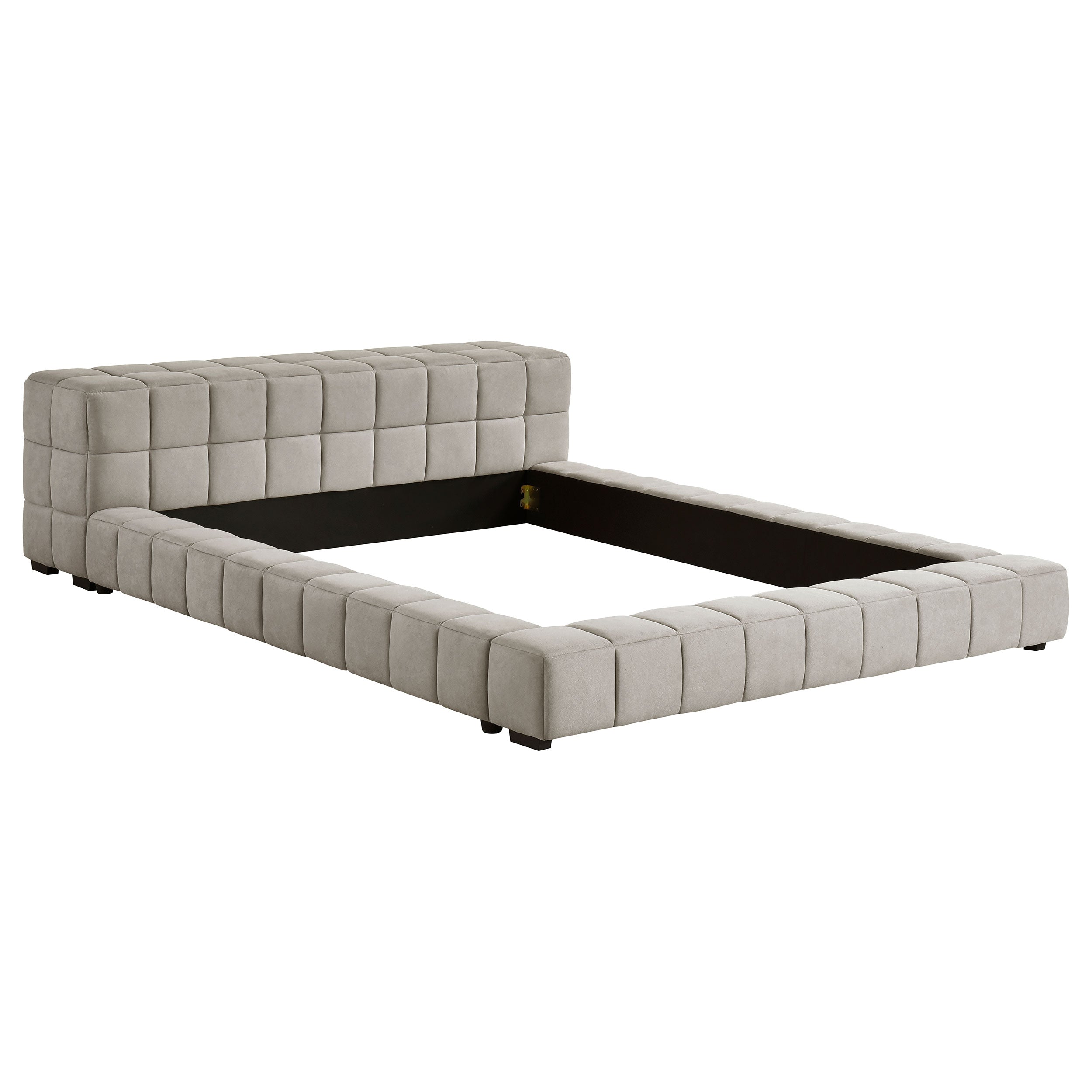 Trinity Upholstered Full Platform Bed Light Taupe — view 1