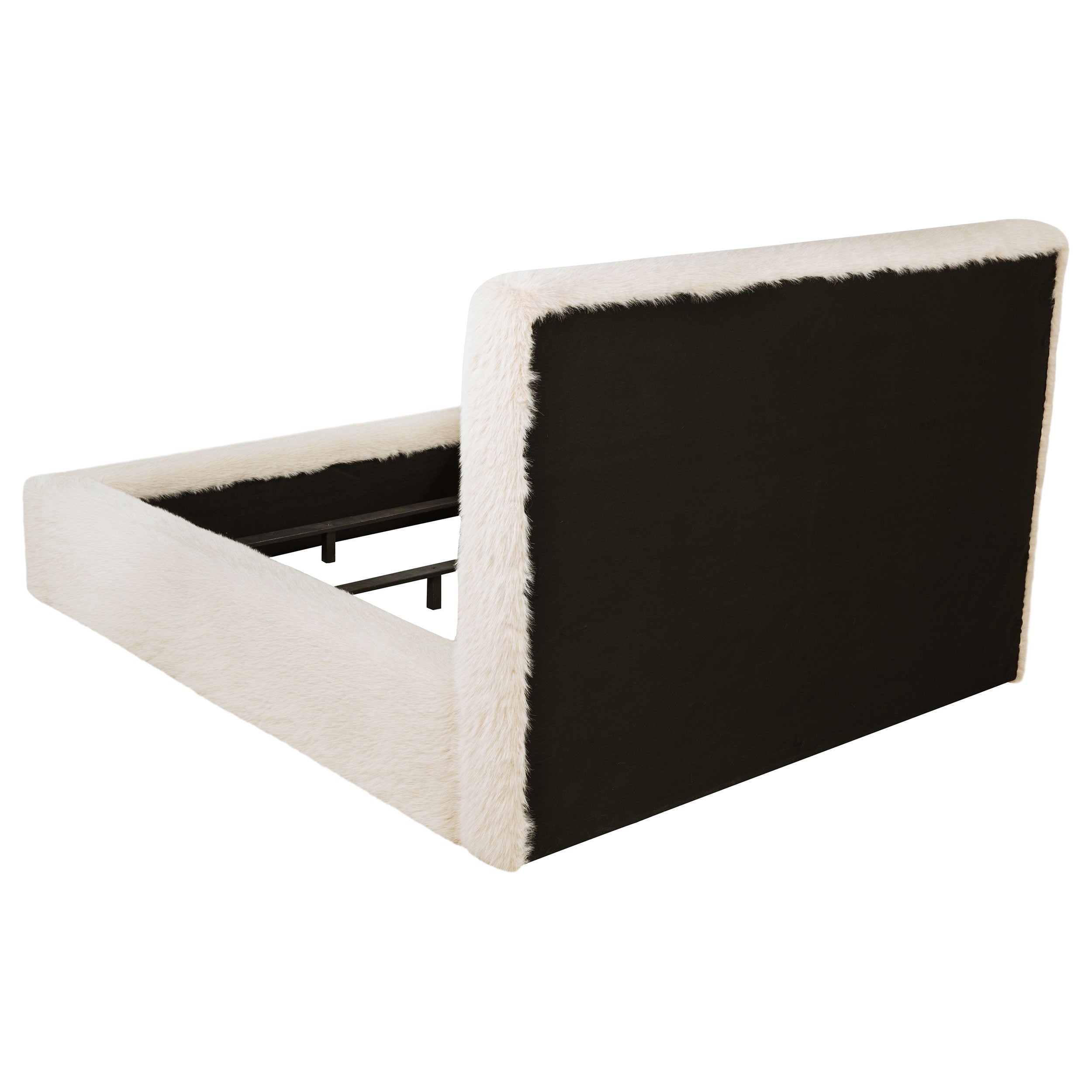 Rebecca Faux Fur Upholstered California King Bed Cream — view 5
