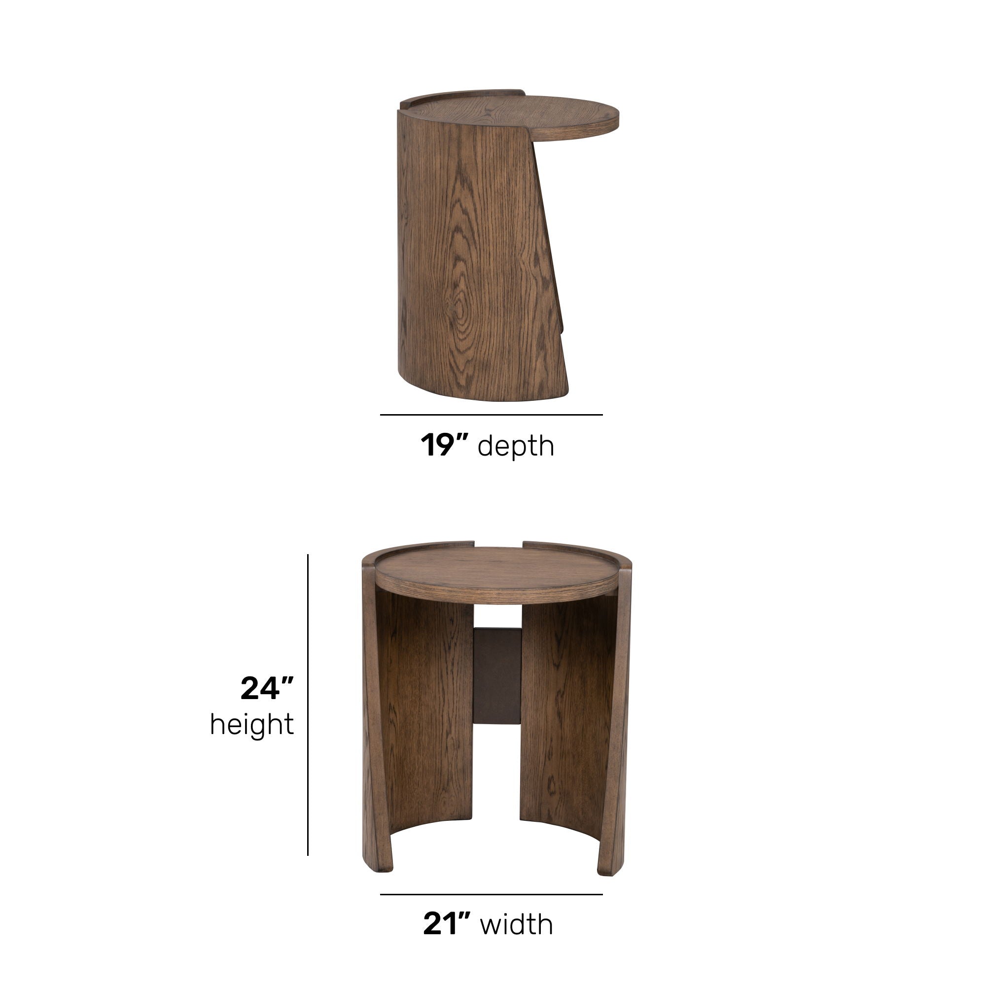 Lyra - End Table - Dark Brown / White