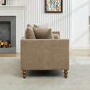 Upholstered Chaise Lounge Indoor With Nailheads, Sleeper Sofa Couch With 4 Throw Pillows & 2 Bolsters, Daybed With Rubberwood Legs