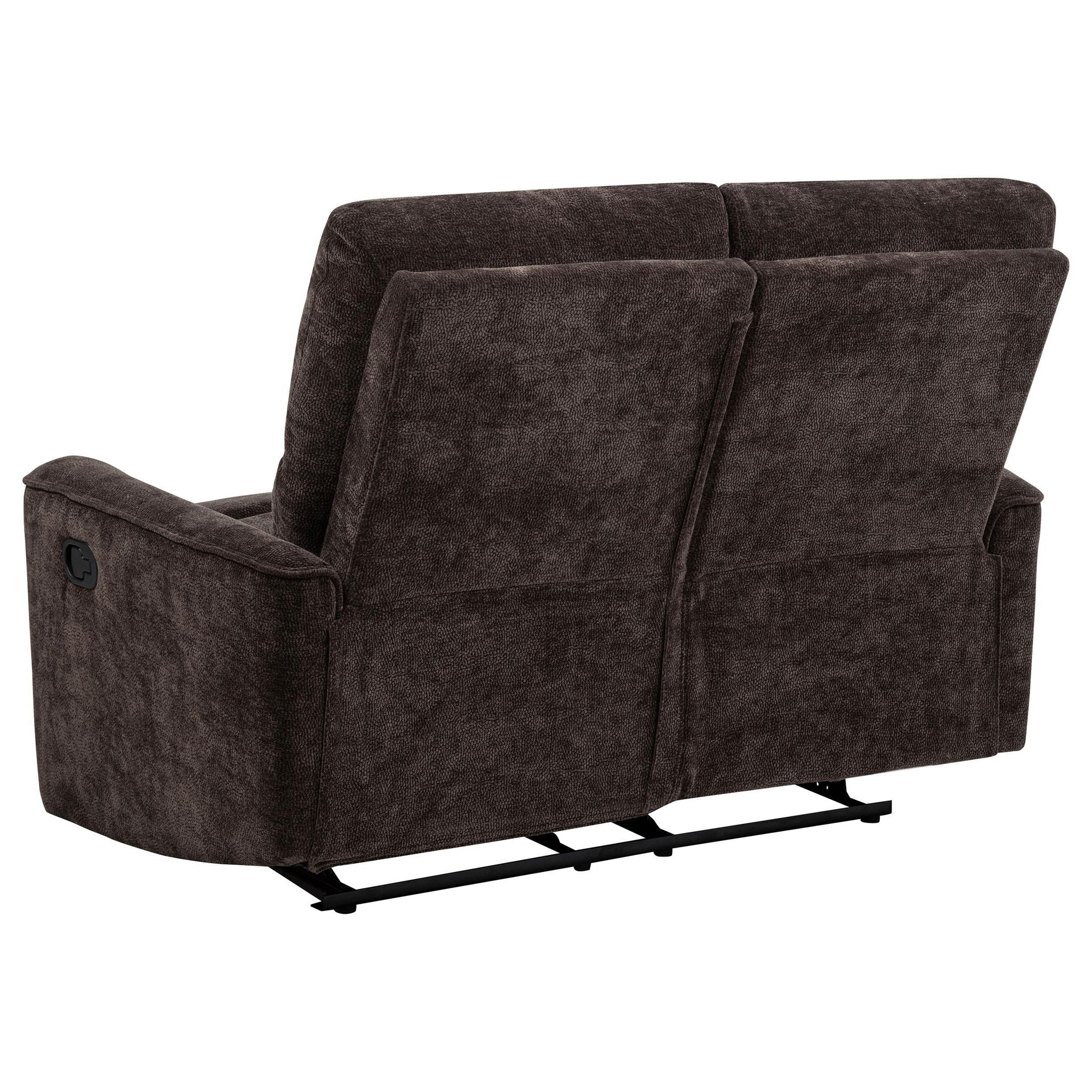 Navarro Chenille Upholstered Reclining Loveseat Dark Brown