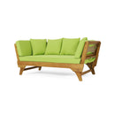 Outdoor Acacia Wood Expandable Daybed With Cushions