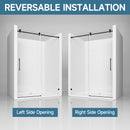 Frameless Single Sliding Soft Close Shower Door, 5 / 16" Clear Nano Coated Tempered Glass And 304 Stainless Steel Handle - Matte Black