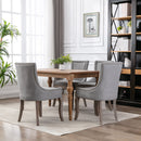 Ultra Side Dining Chair,Thickened Fabric Chairs With Neutrally Toned Solid Wood Legs, Bronze Nail Head (Set of 2)