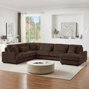 Oversized Sectional Sofa U - Shaped Sofa Couch Modern Sofa Upholstered In Soft Corduroy With A Chaise Lounge For Living Room