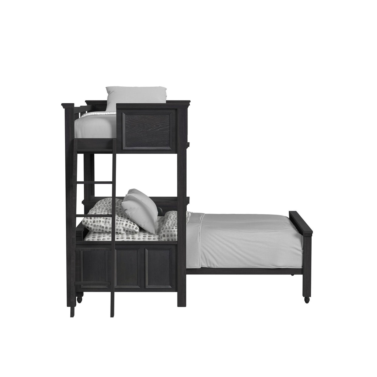 Hampton Kids Loft With Ladder And Desk With Speaker in Black by Elements International, view 5