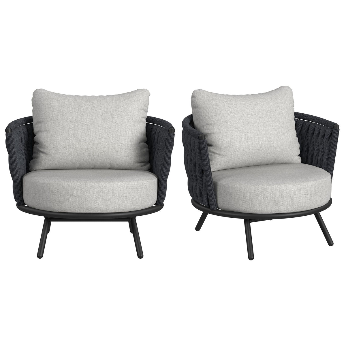 Bali Chairs With Olefin (Set of 2) in Dark Gray by Elements International