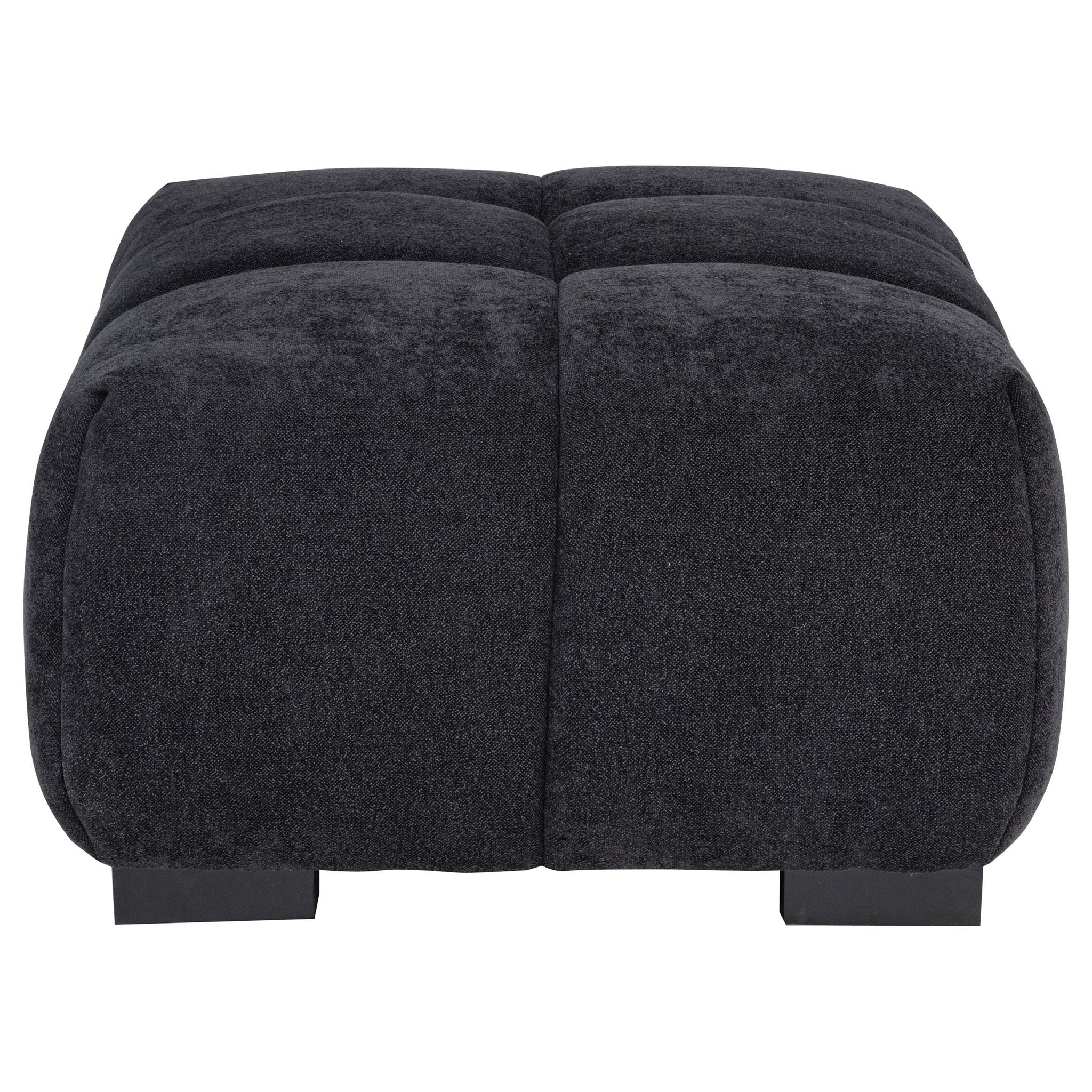 Octavia Upholstered Rectangular Ottoman Black