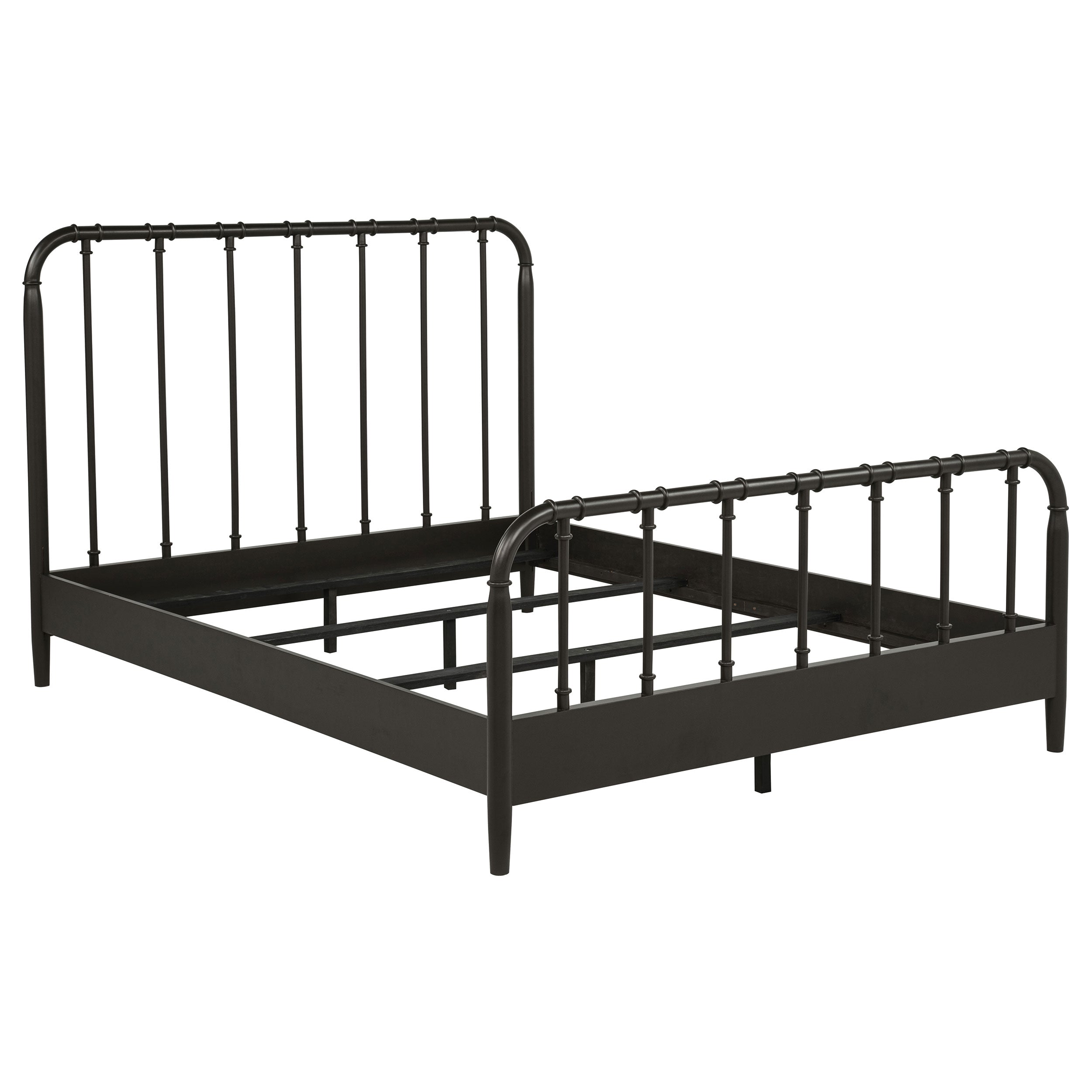 Rocco All Wood Water Pipe Open Frame Queen Bed Dark Bronze — view 1