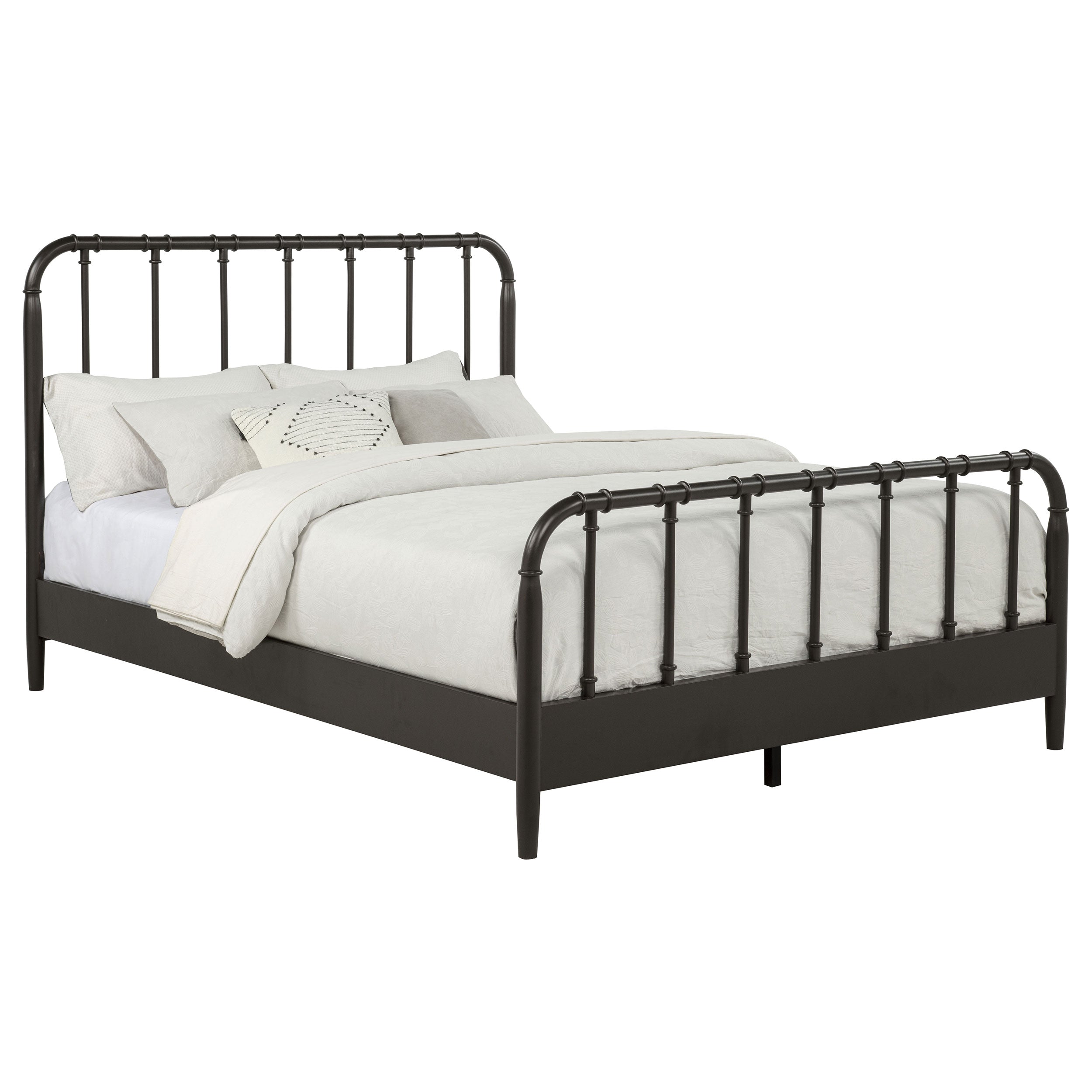 Rocco All Wood Water Pipe Open Frame Queen Bed Dark Bronze — view 3