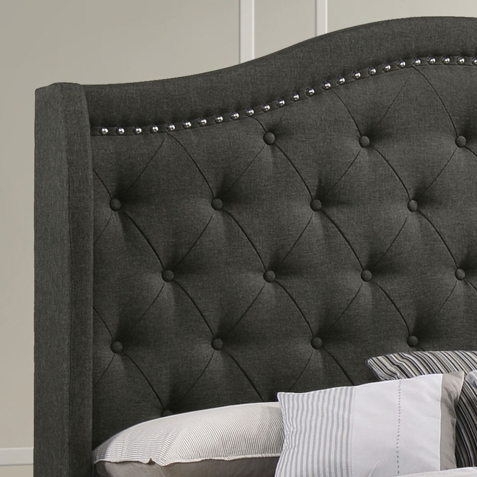 Sonoma Upholstered Queen Wingback Bed Grey — view 5