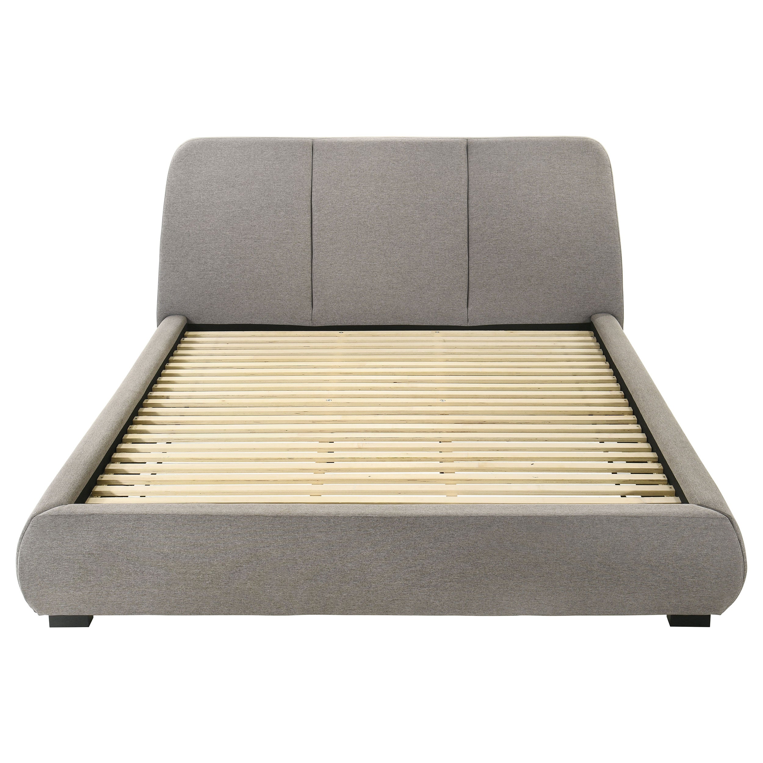 Mokena 46-inch Upholstered Eastern King Platform Bed Taupe — view 4