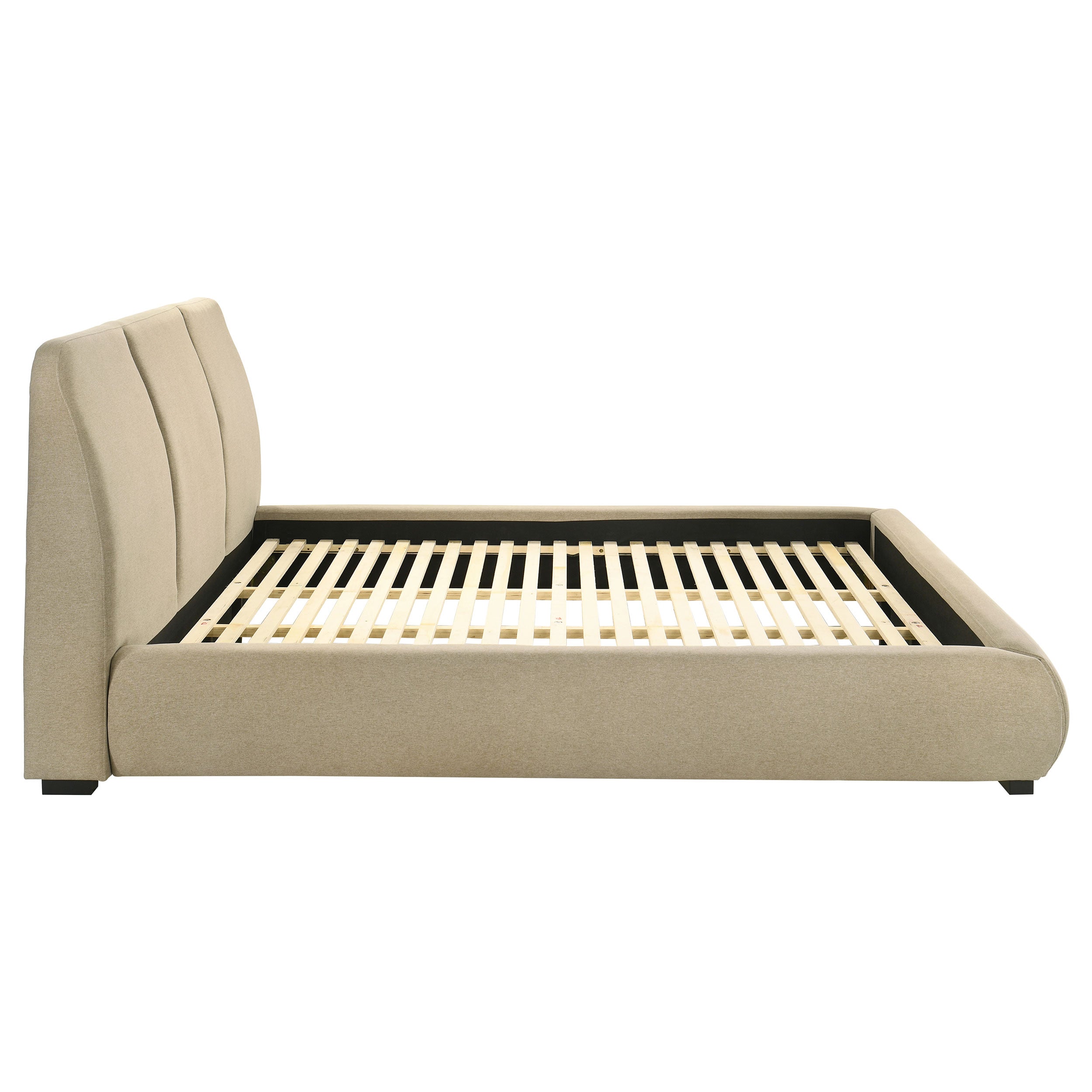 Mokena 46-inch Upholstered California King Platform Bed Brown — view 5