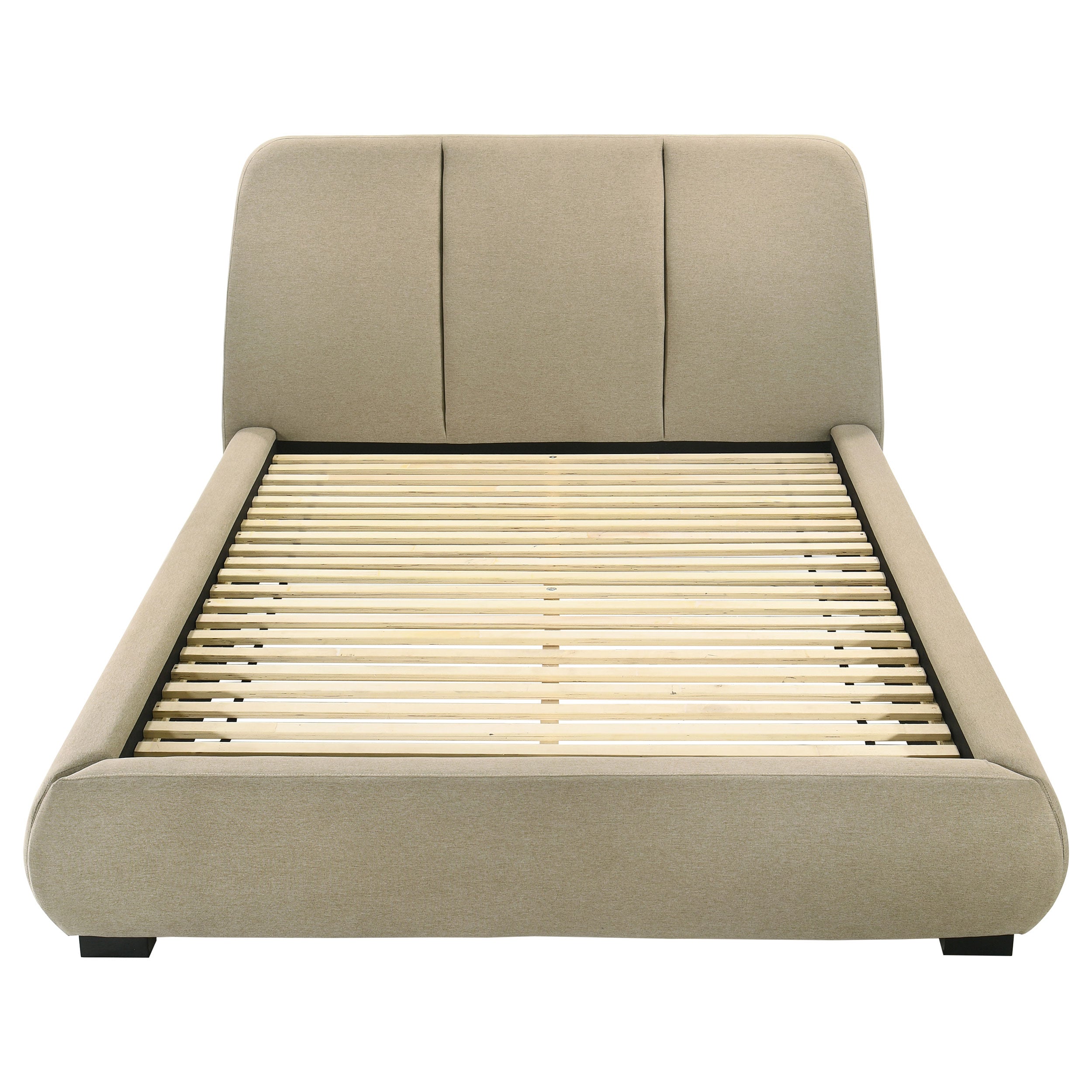 Mokena 46-inch Upholstered Queen Platform Bed Brown — view 4