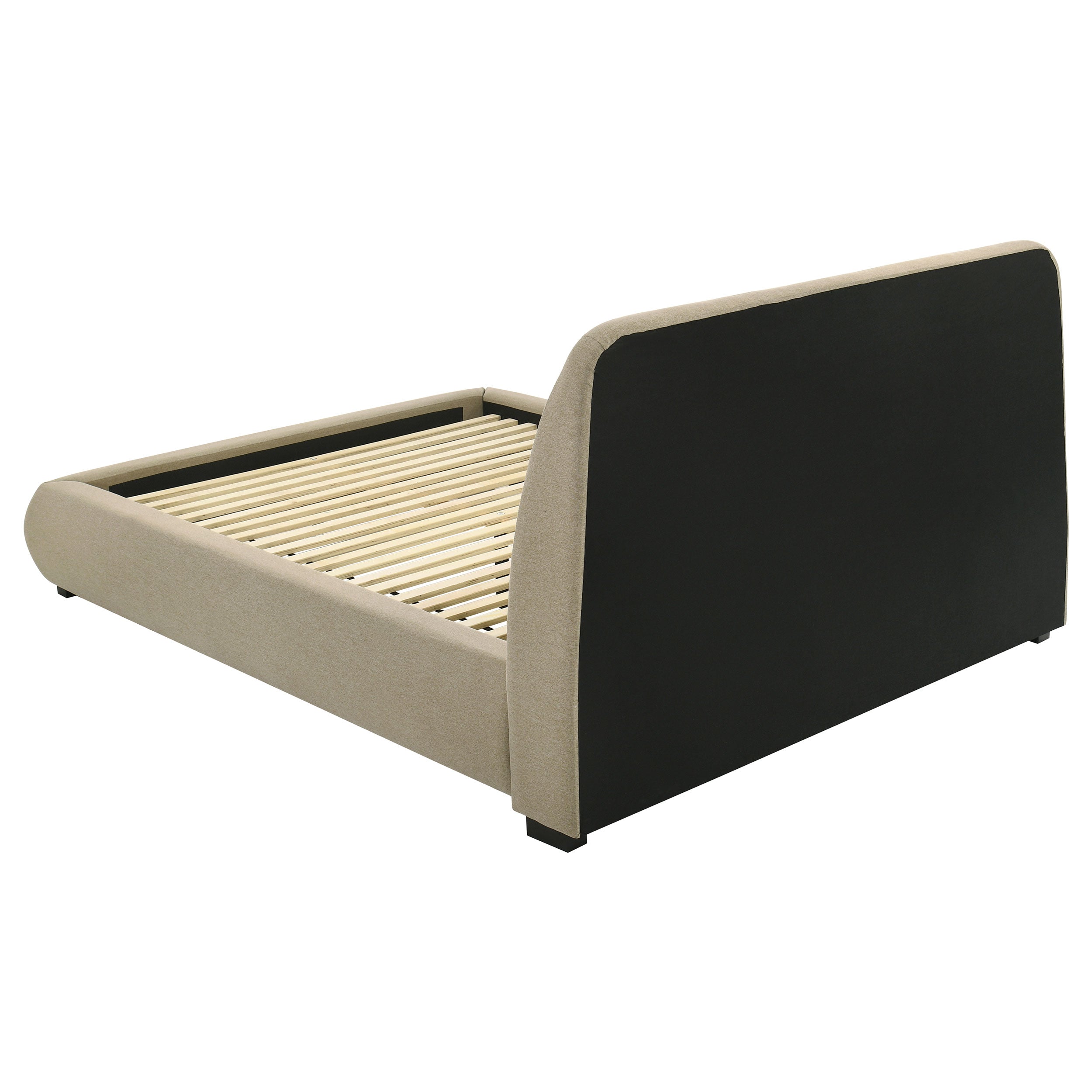 Mokena 46-inch Upholstered Queen Platform Bed Brown — view 5