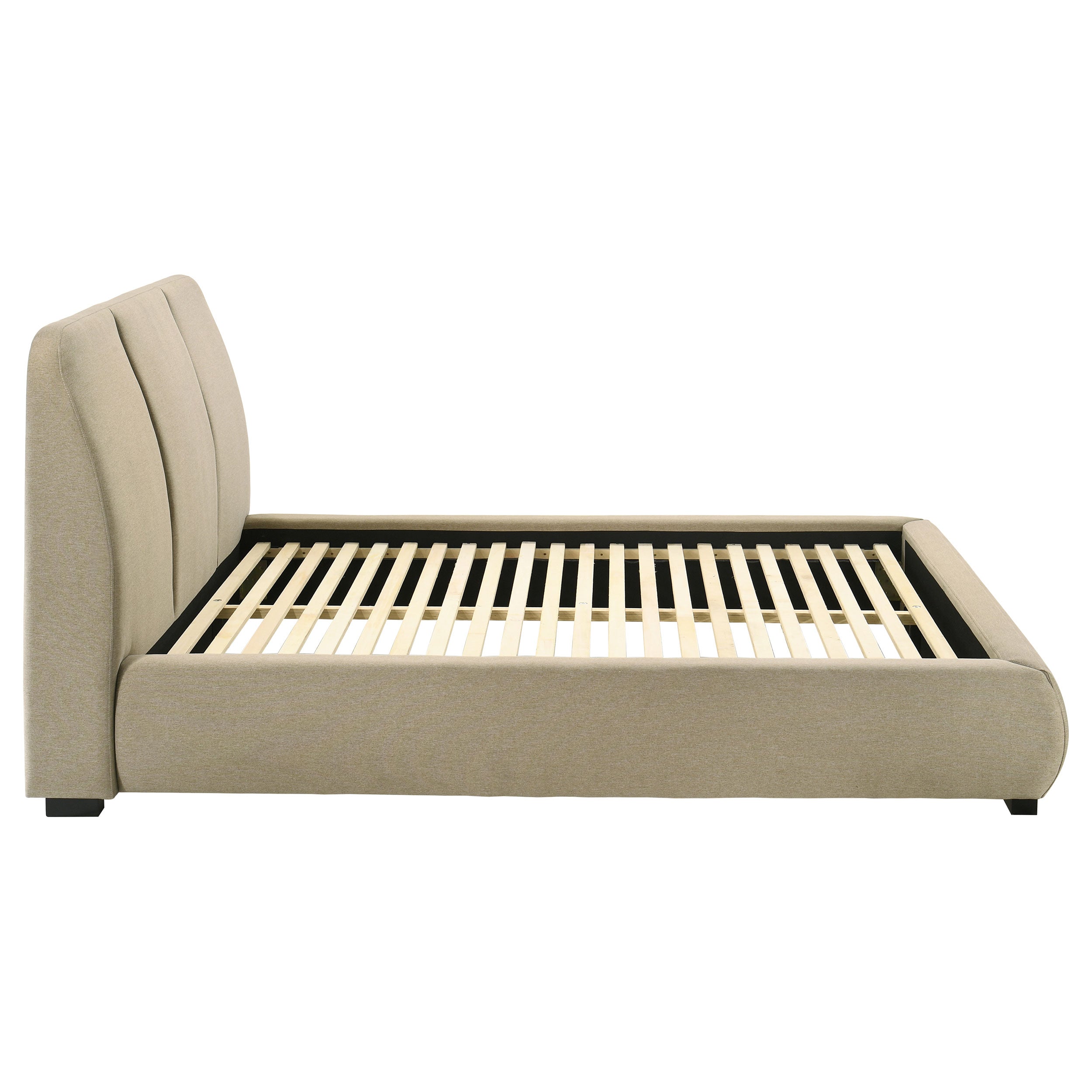 Mokena 46-inch Upholstered Queen Platform Bed Brown — view 6