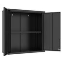 Metal Wall Mounted Tool Storage Cabinet With 2 Locking Doors, Adjustable Shelf, And Drawer