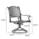 Square 4 Person 43.19" Long Aluminum Dining Set With Cushions