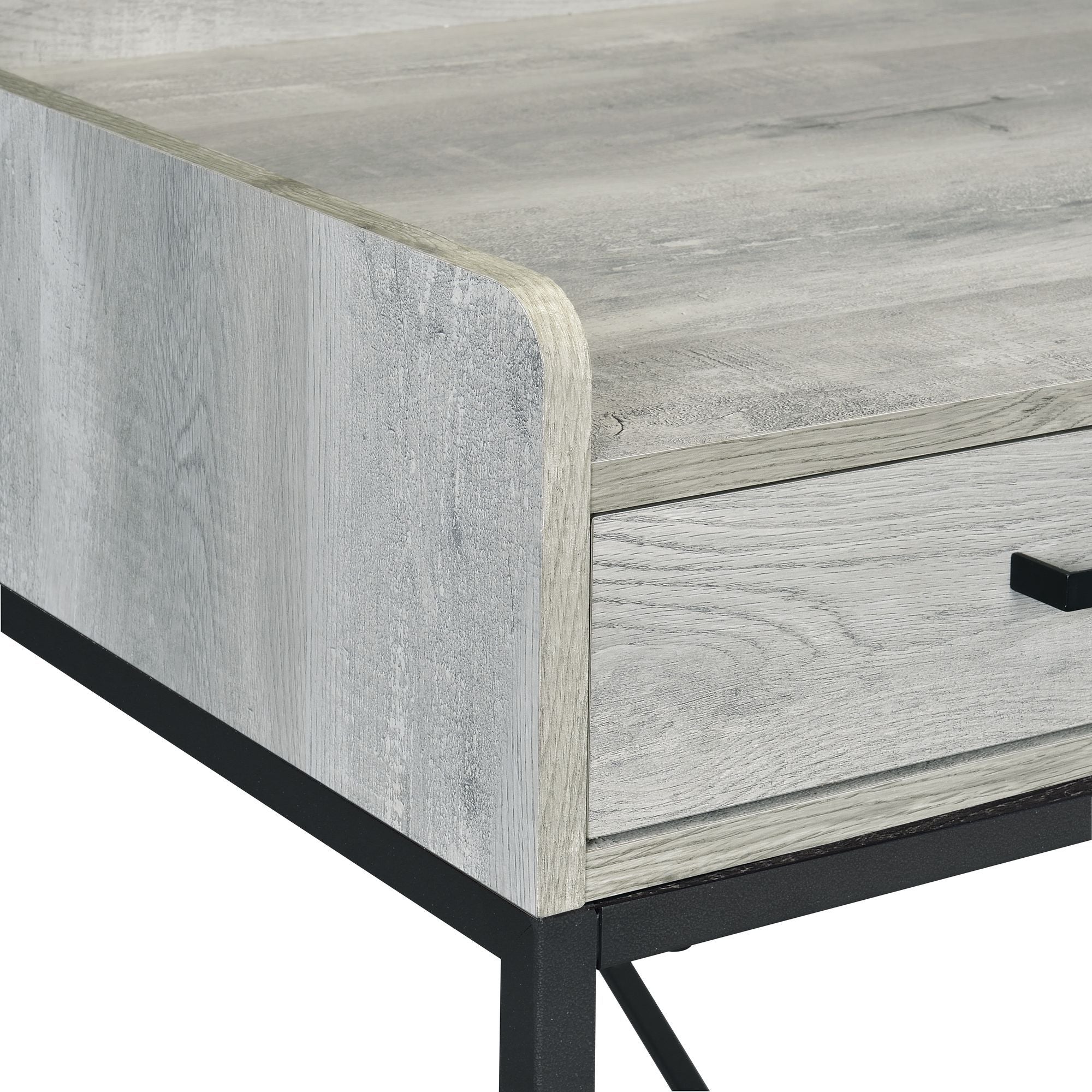 Preston 2 Piece Desk And Bookshelf Set in Gray by Elements International, view 8