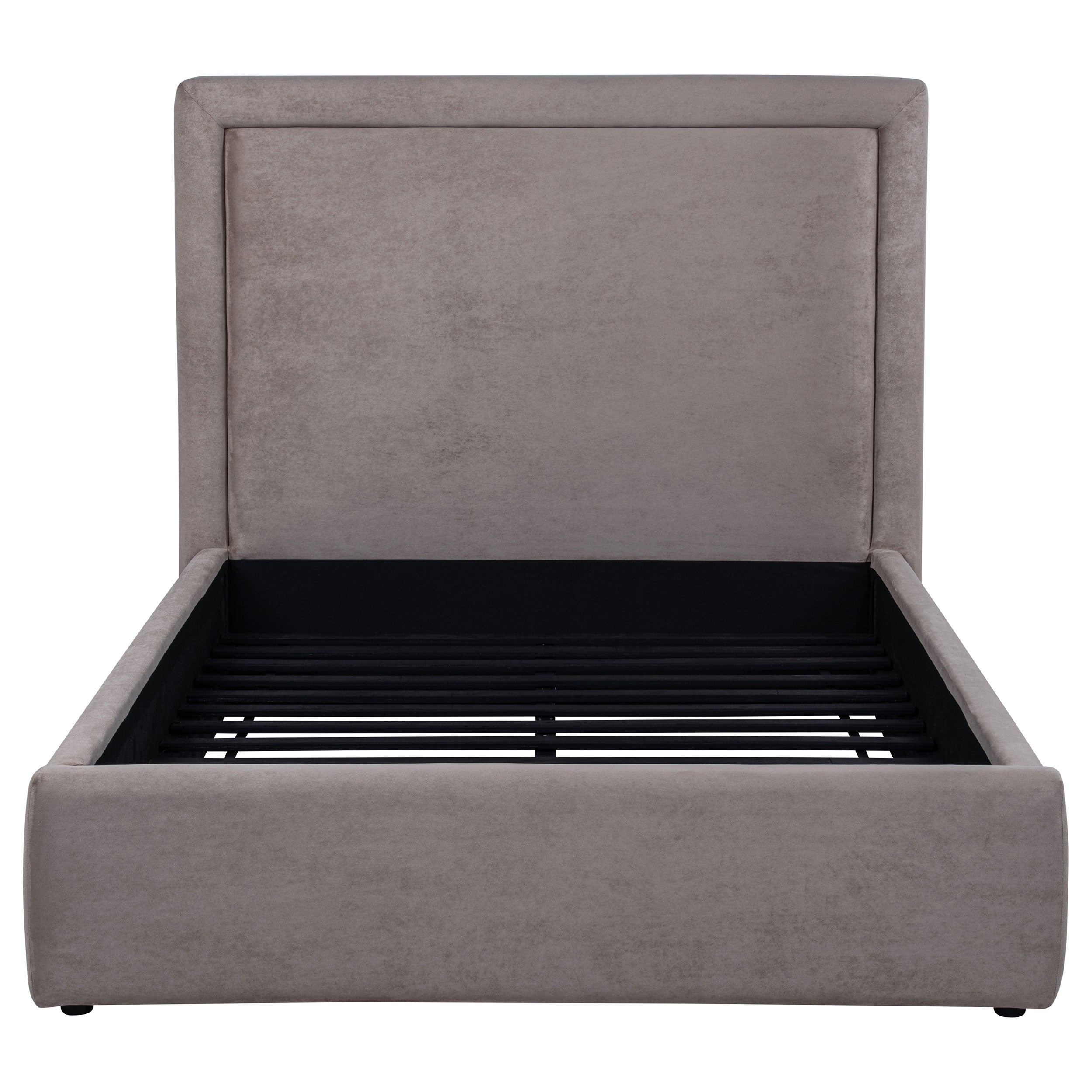 Lawson 54-inch Upholstered Full Panel Platform Bed Mushroom — view 4