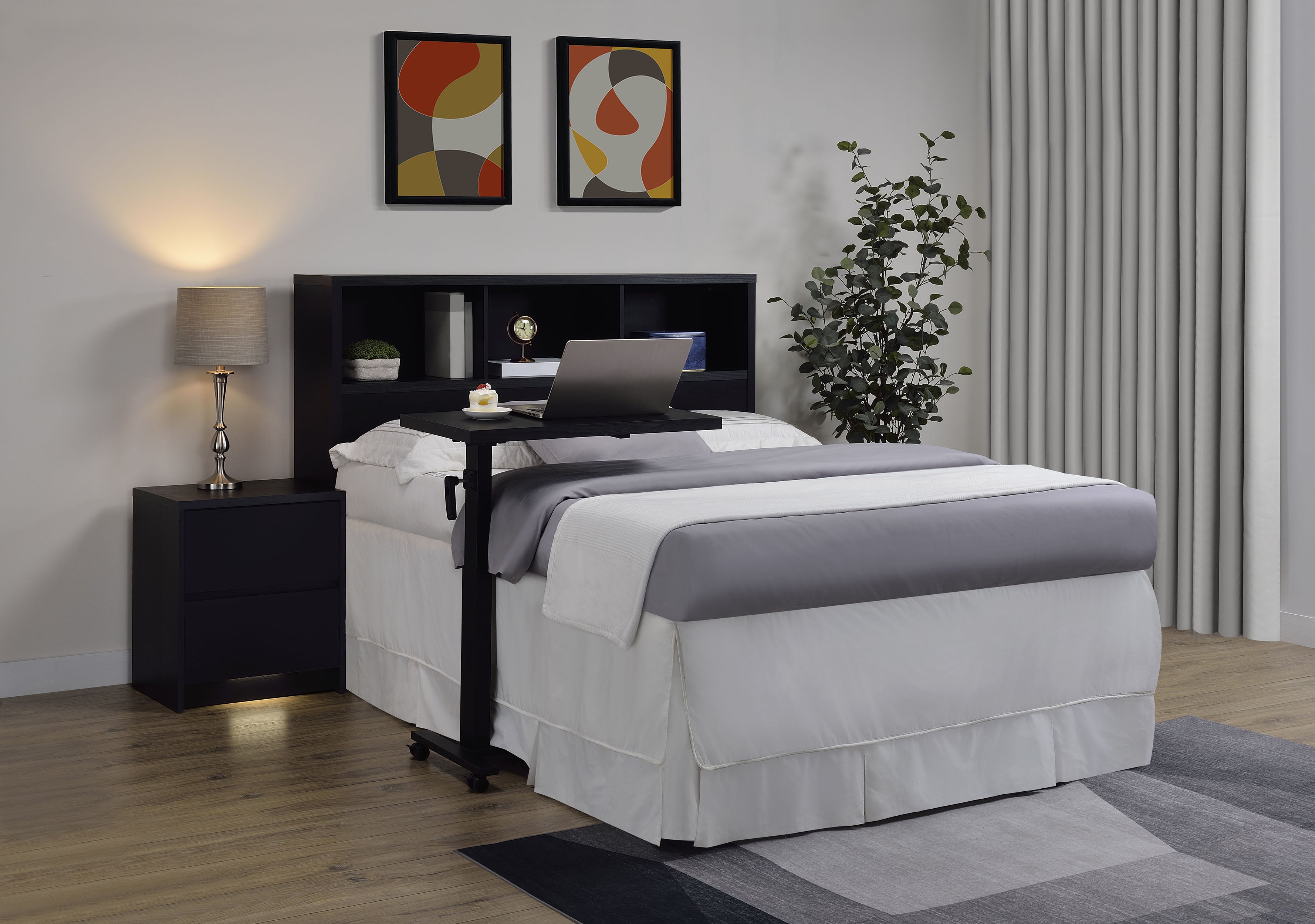 Westpark 49-inch Queen Bookcase Headboard Black — view 10