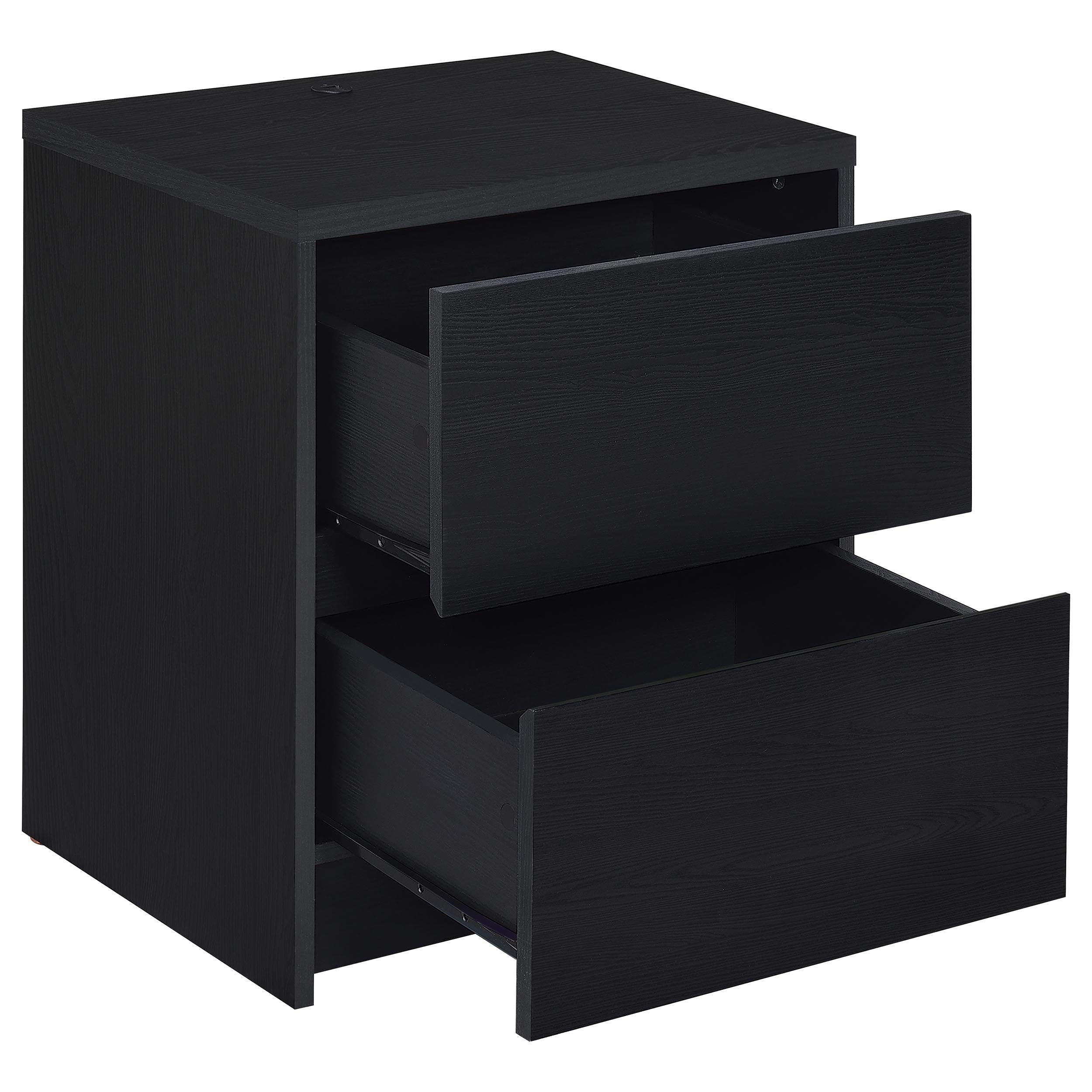 Westpark 2-drawer Nightstand LED Lights and USB Black — view 4