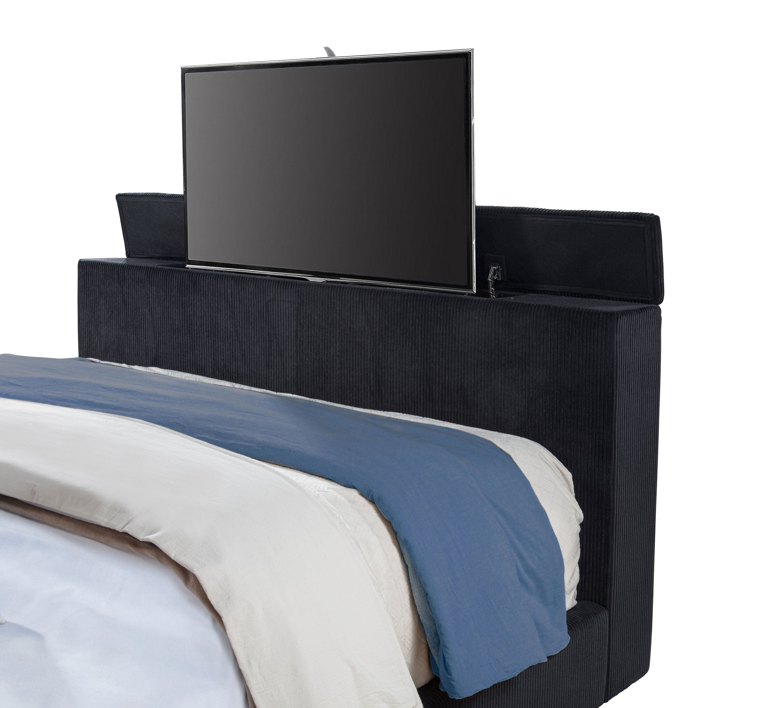 Tisdall Eastern King Flame Visualizer Wingback TV Bed Black — view 10