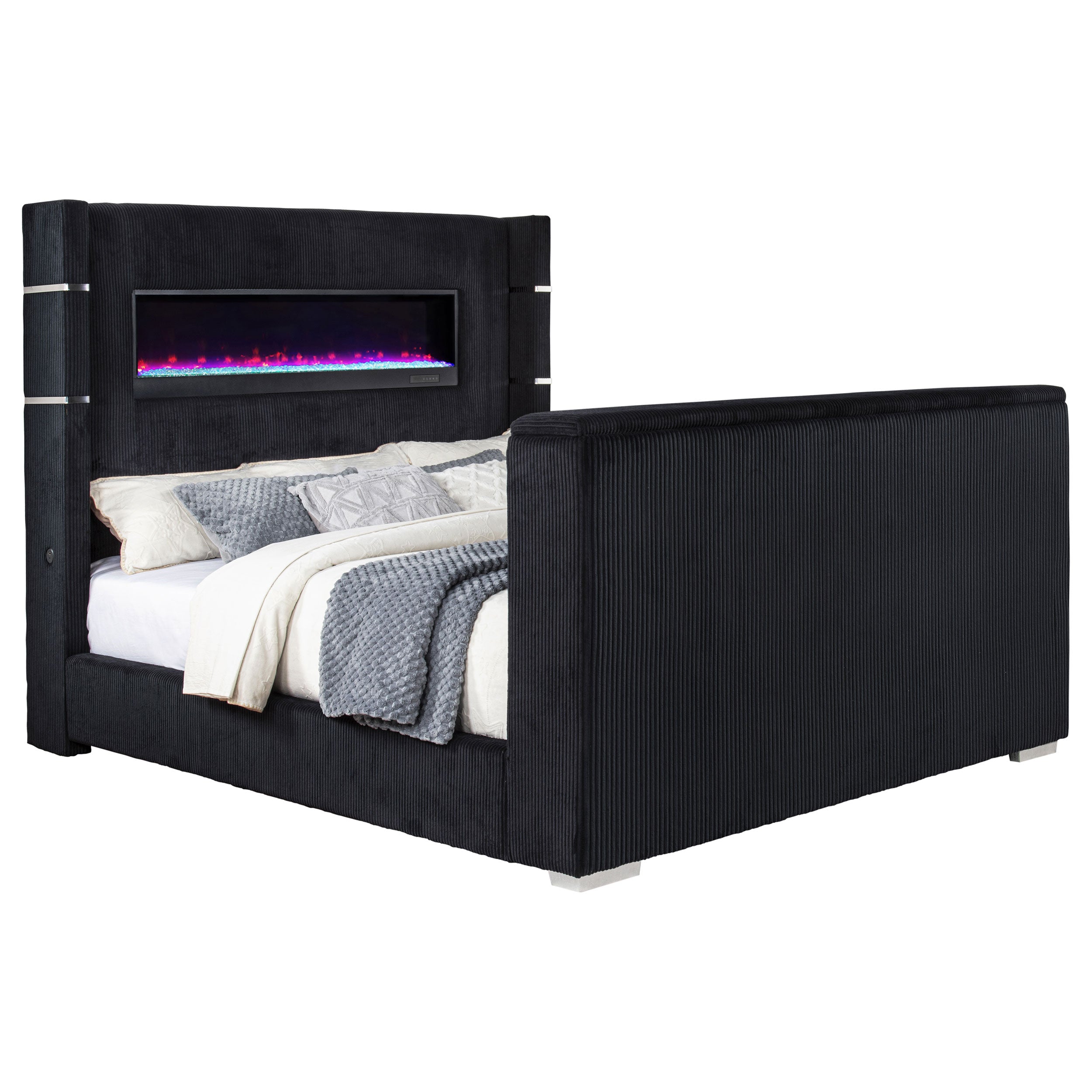 Tisdall California King Flame Visualizer TV Bed Black — view 1