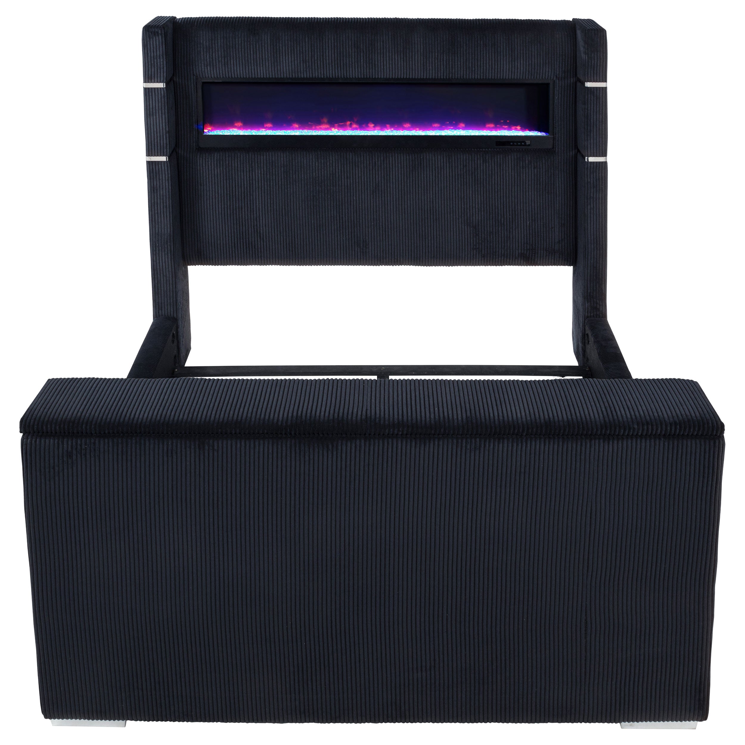 Tisdall Queen Flame Visualizer Wingback TV Bed Black — view 6