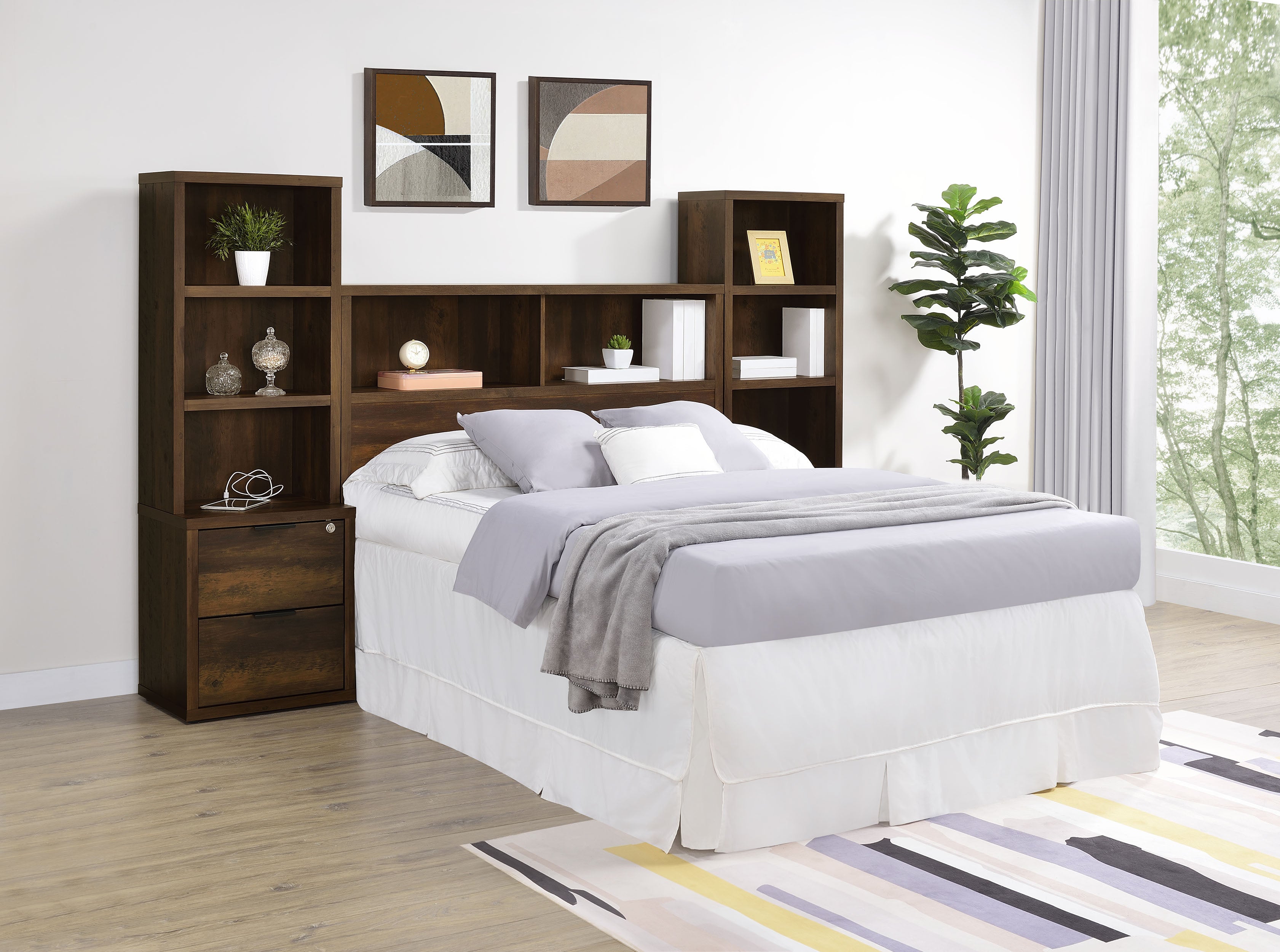 Westpark 49-inch Full Bookcase Headboard Dark Pine — view 11