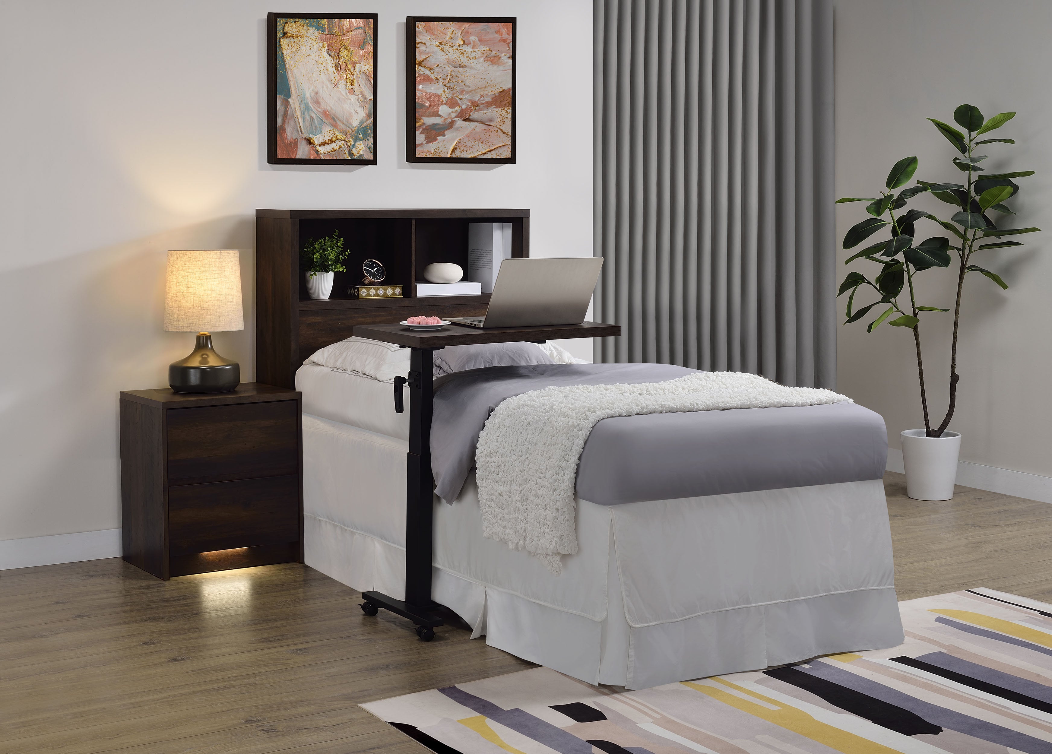 Westpark 49-inch Twin Bookcase Headboard Dark Pine — view 10
