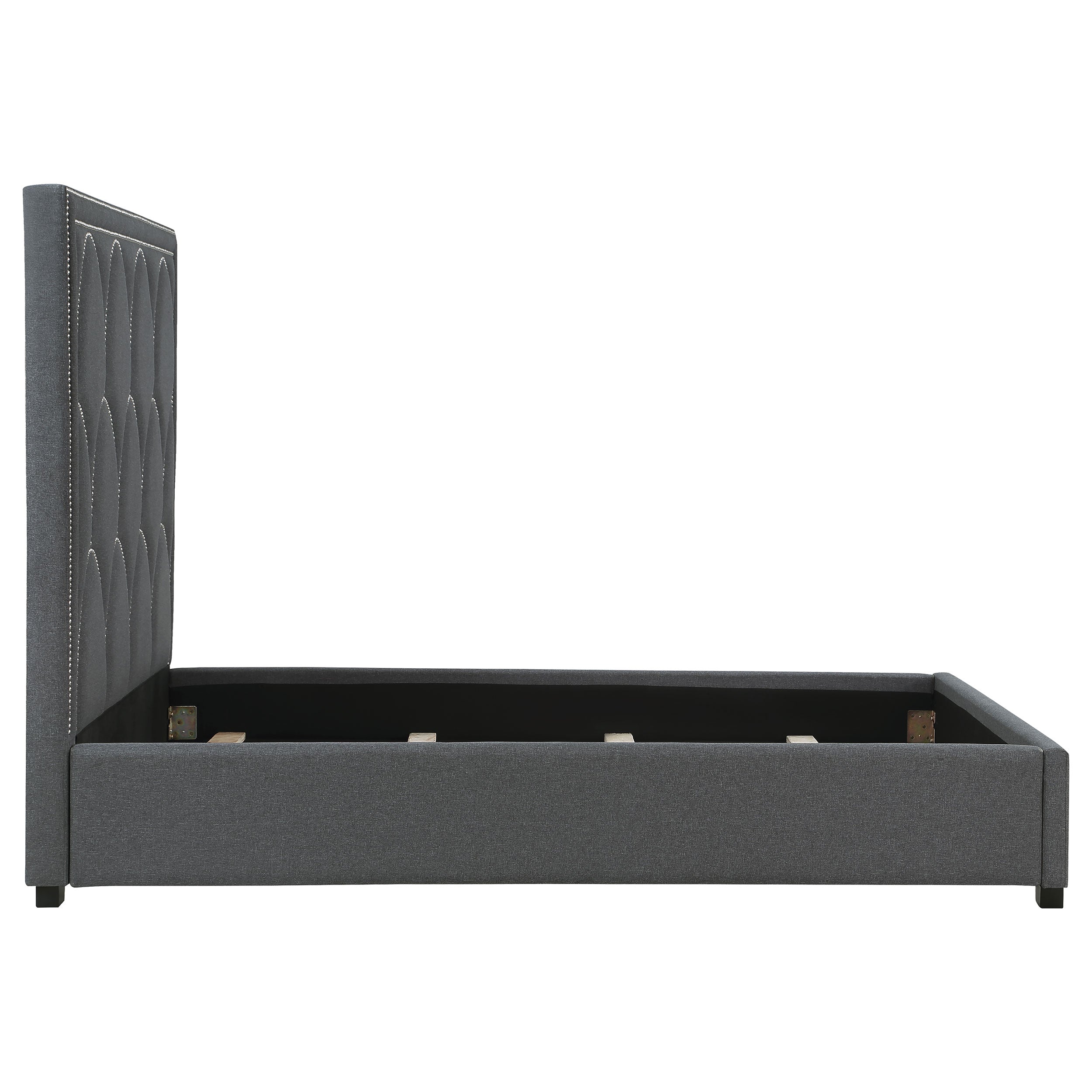 Bowfield Upholstered Eastern King Panel Bed Charcoal — view 7