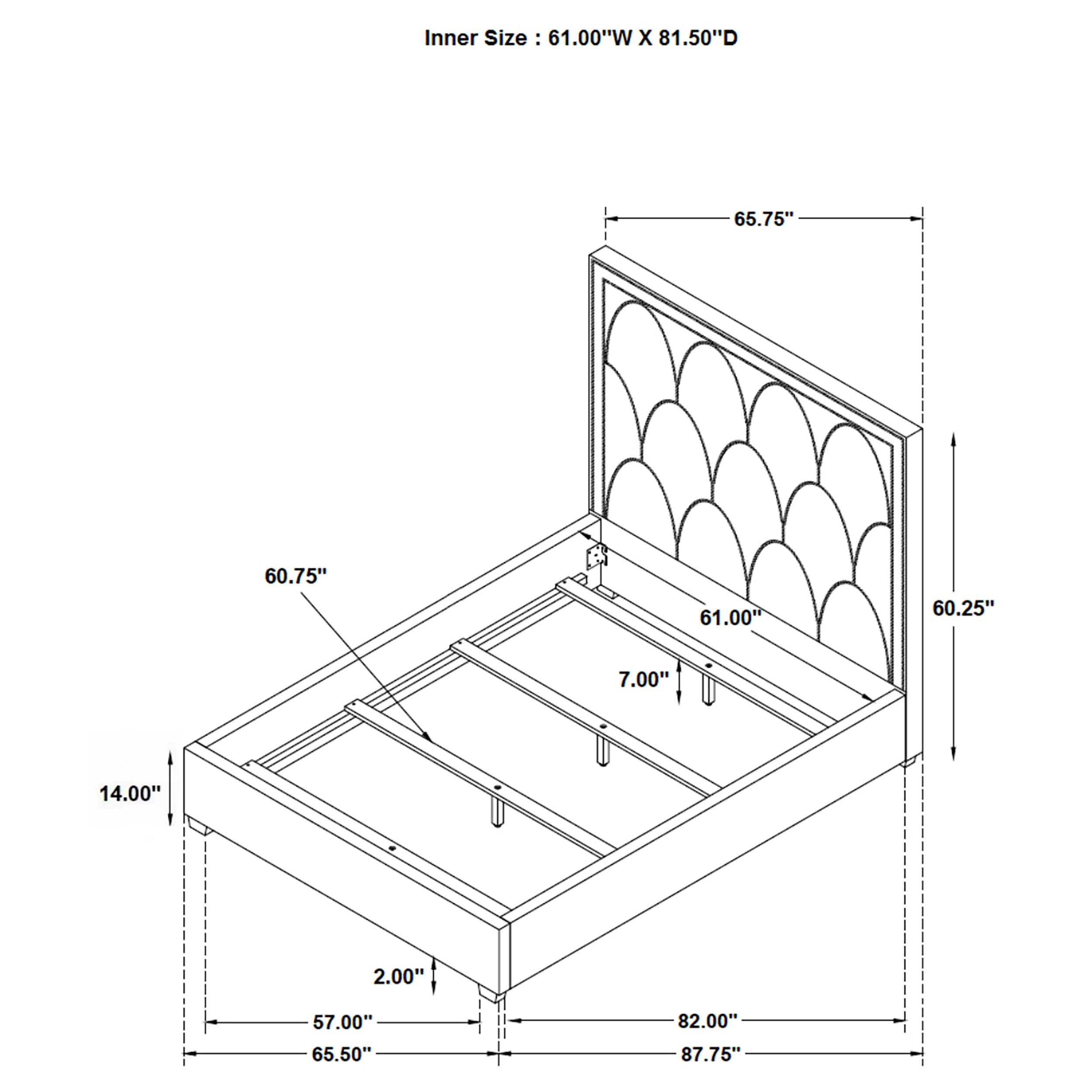 Bowfield Upholstered Queen Panel Bed Charcoal — view 10