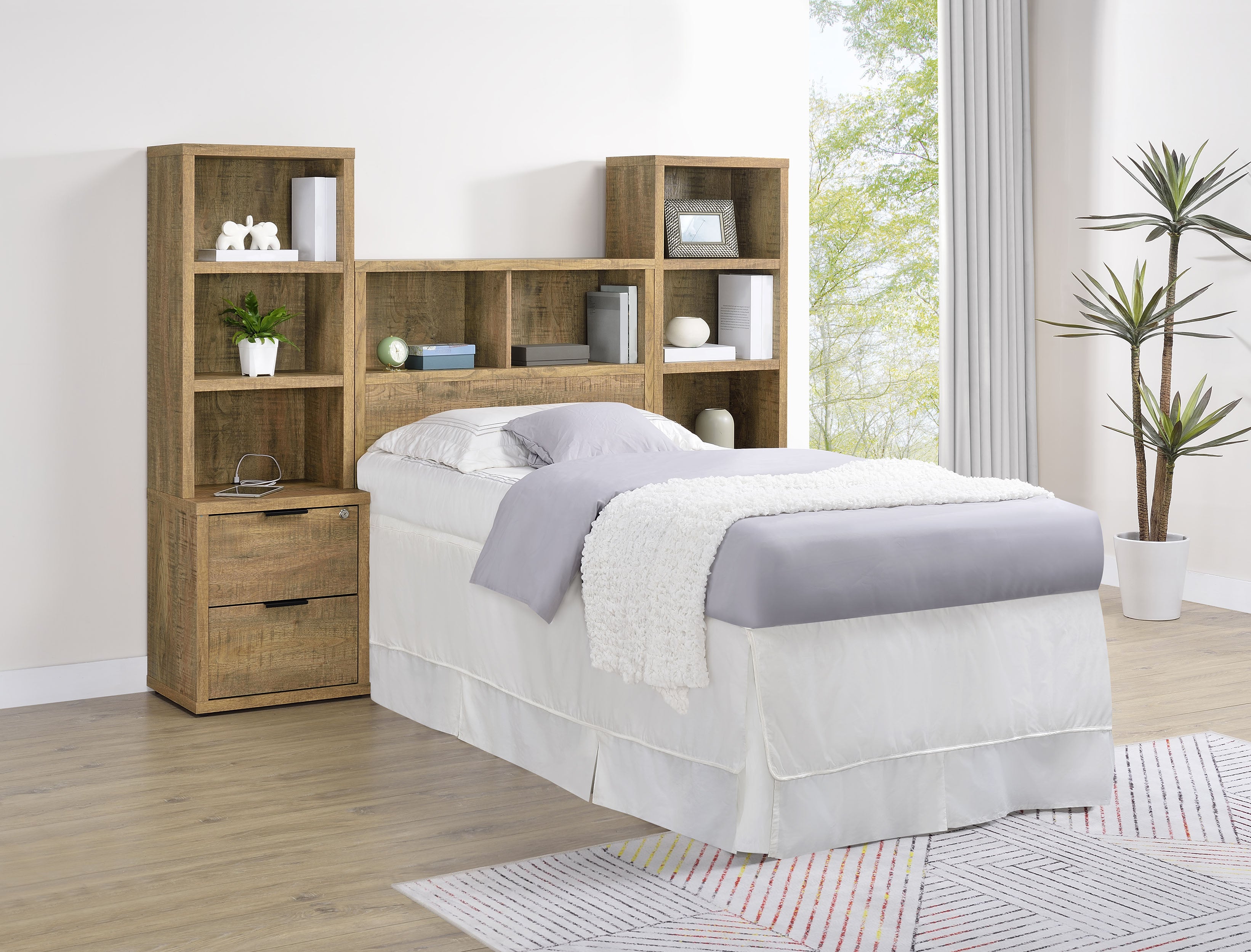 Westpark 49-inch Twin Bookcase Headboard Mango — view 11