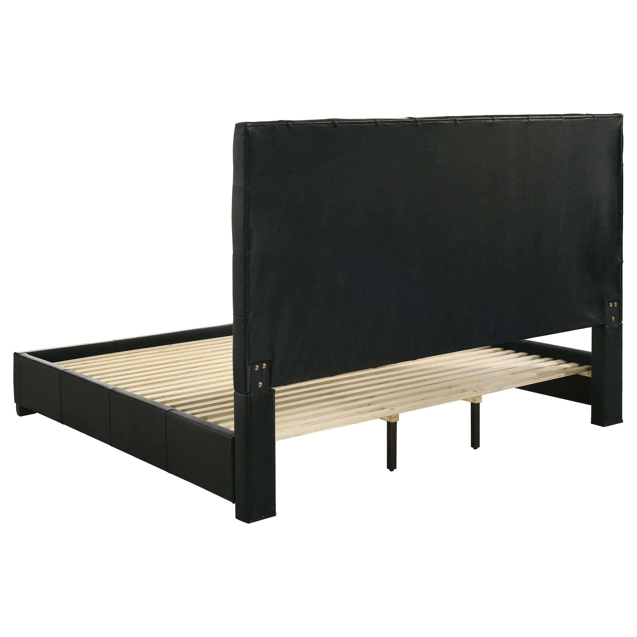 Medley Genuine Leather Eastern King Platform Bed Black — view 5