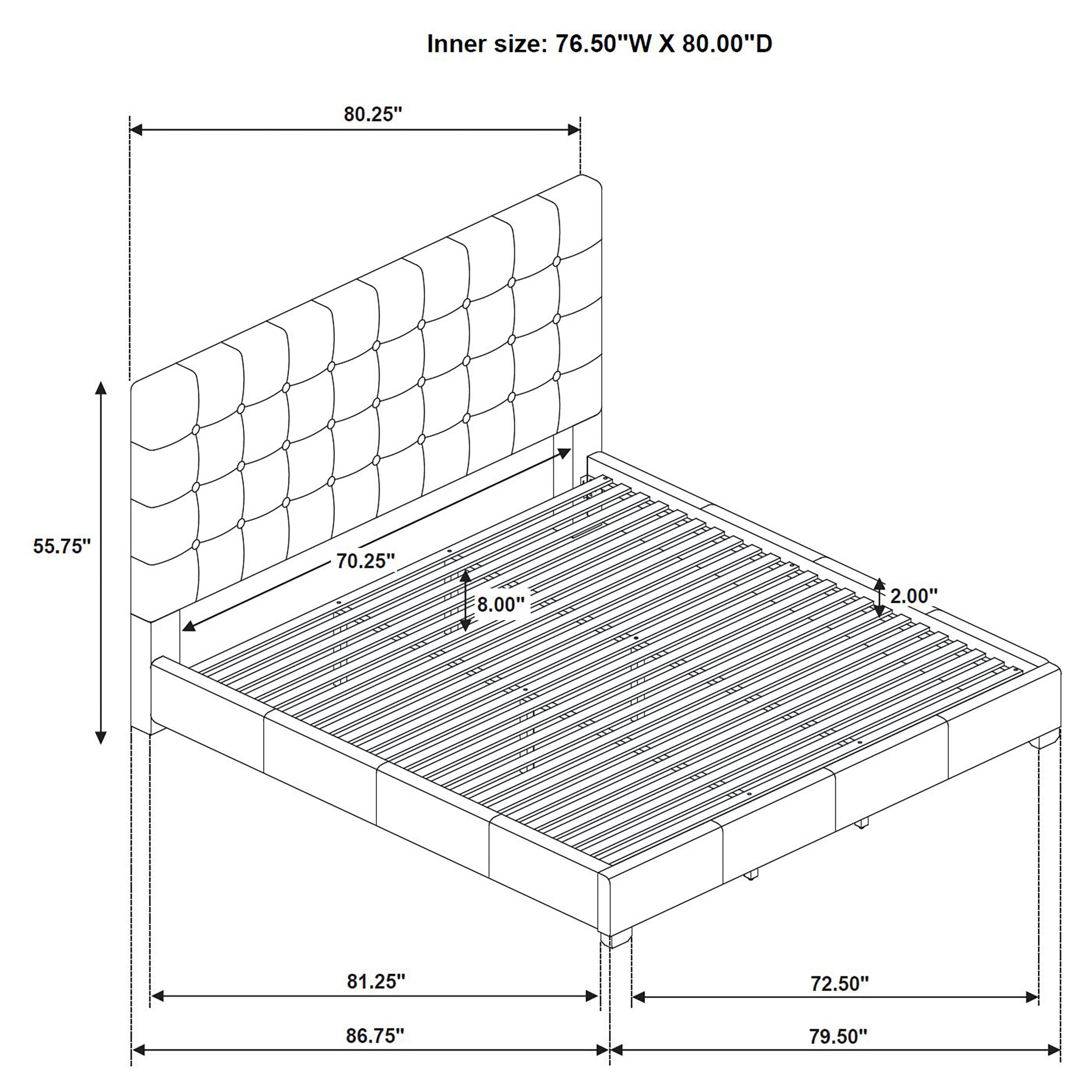 Medley Genuine Leather Eastern King Platform Bed Black — view 9