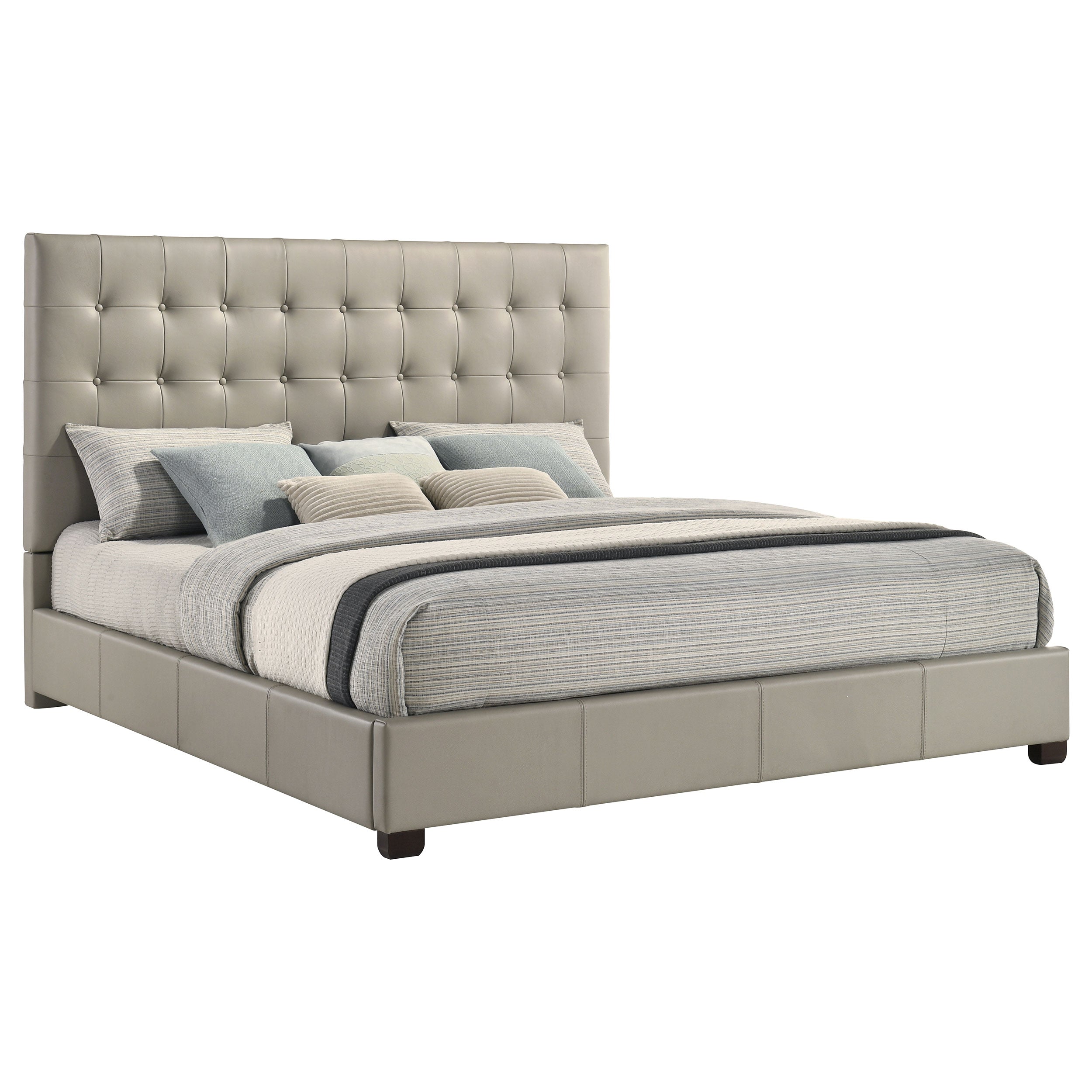 Medley Genuine Leather Eastern King Platform Bed Tan — view 3